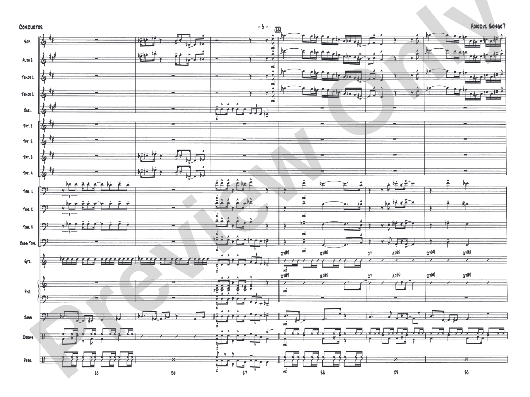Howdiz Songo?: Jazz Ensemble Conductor Score & Parts