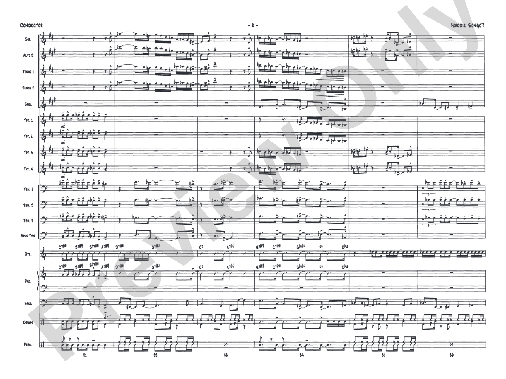 Howdiz Songo?: Jazz Ensemble Conductor Score & Parts