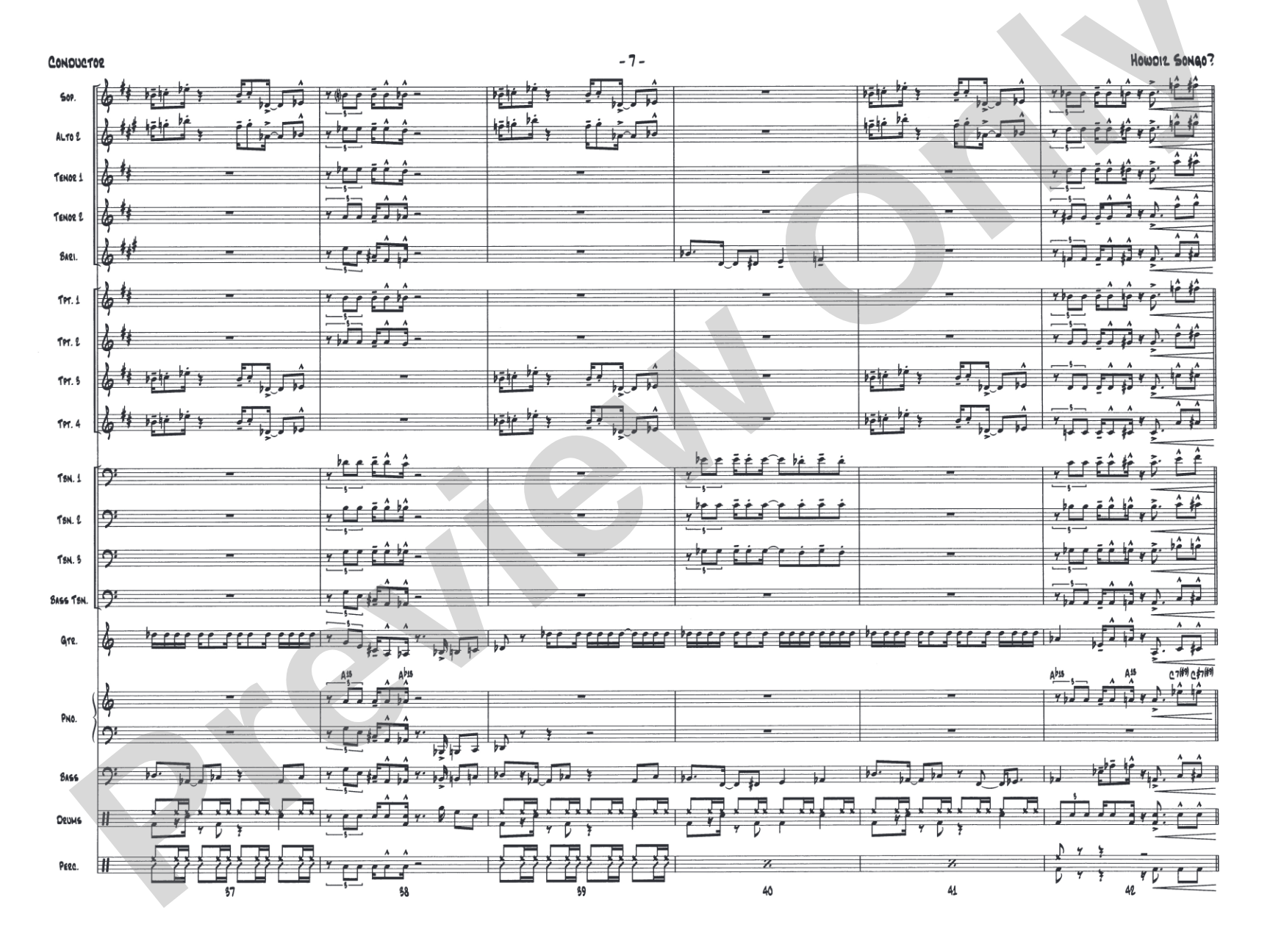 Howdiz Songo?: Jazz Ensemble Conductor Score & Parts
