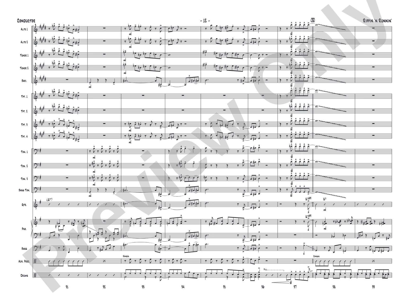 Rippin' 'n Runnin': Score