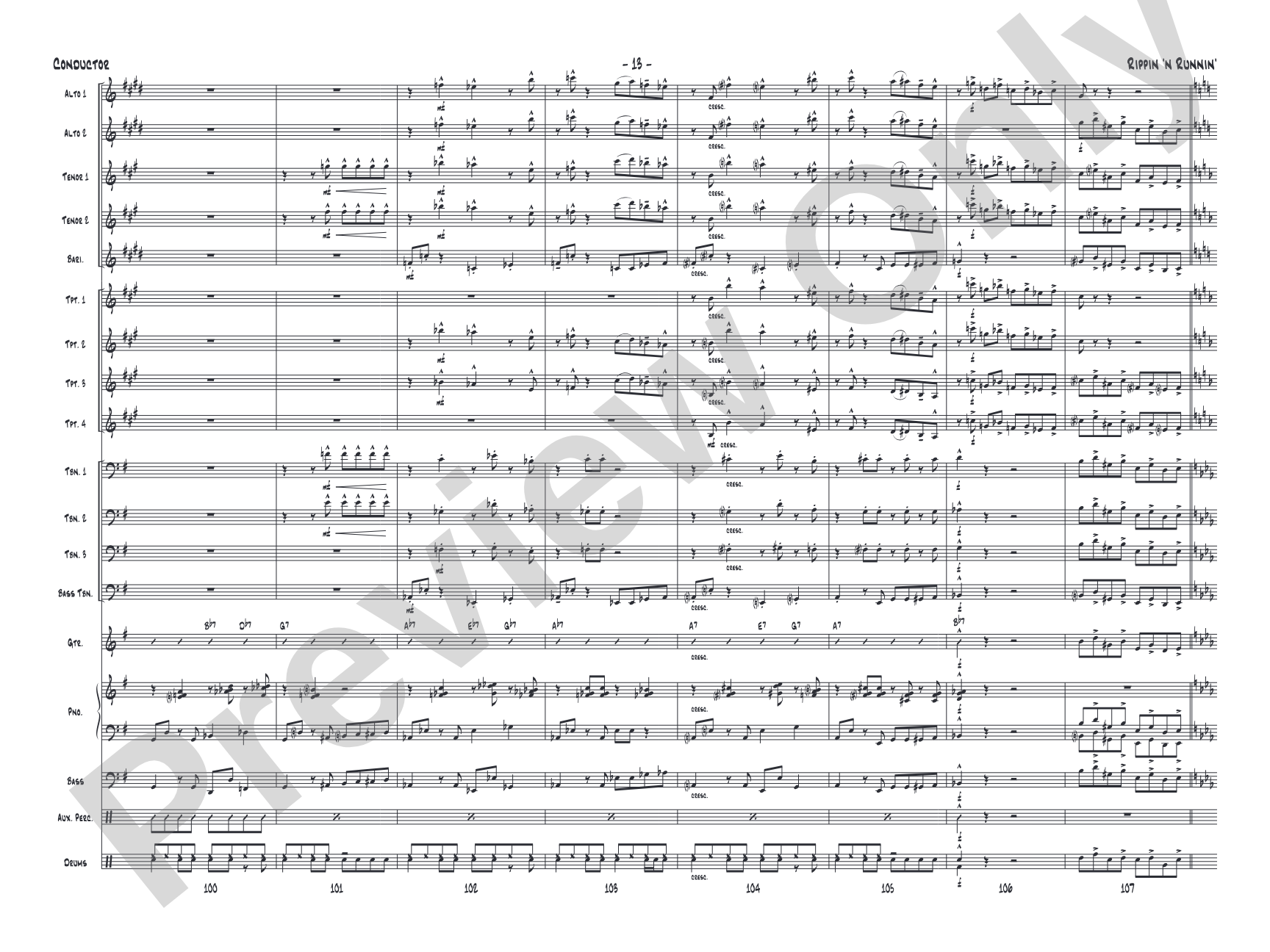 Rippin' 'n Runnin': Score