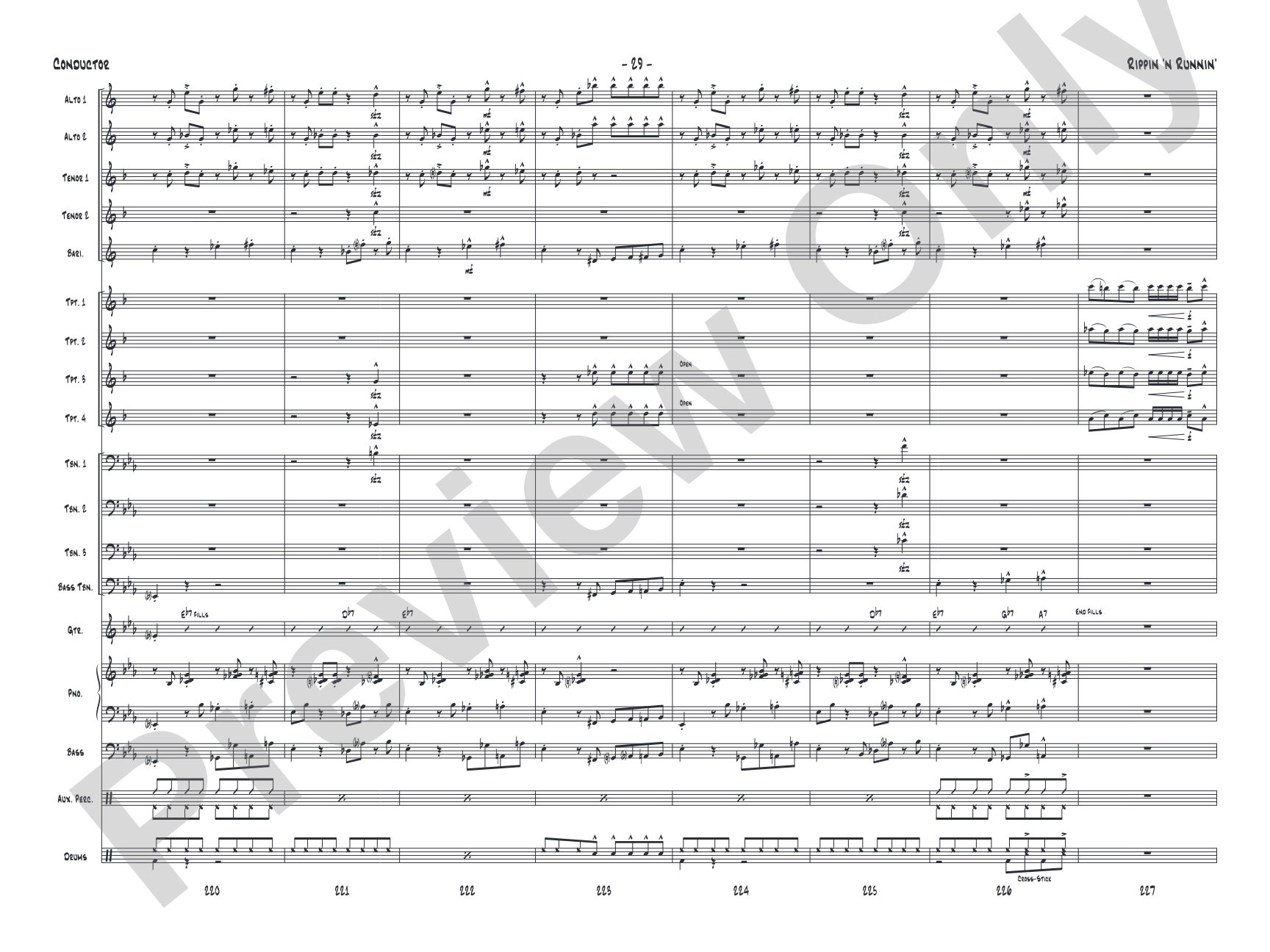 Rippin' 'n Runnin': Score