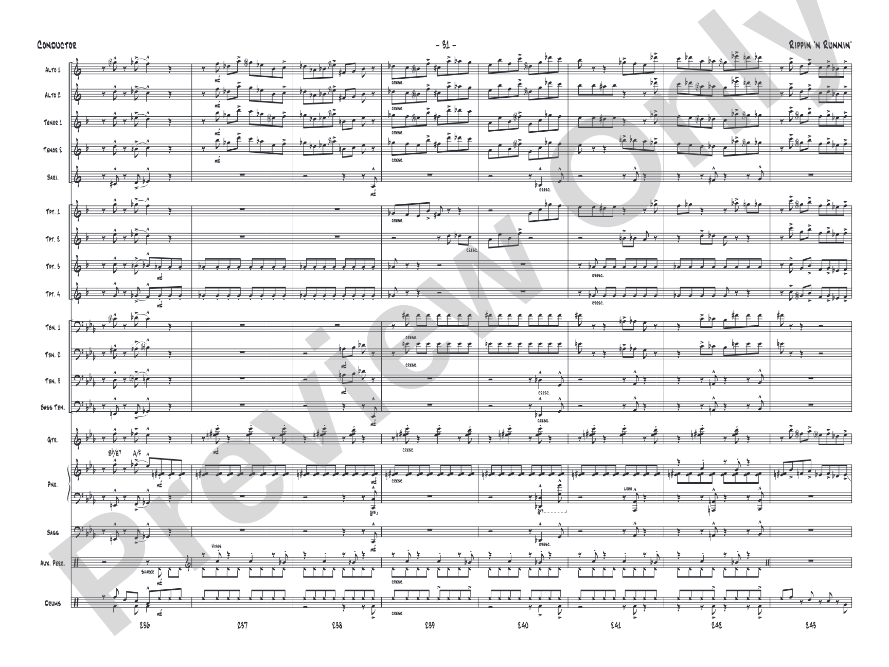 Rippin' 'n Runnin': Score