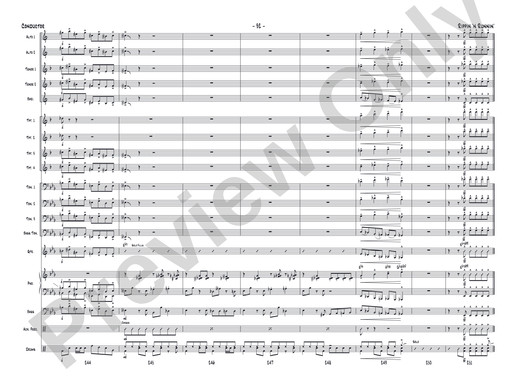 Rippin' 'n Runnin': Score