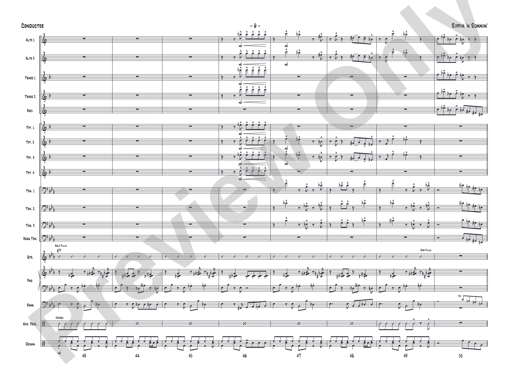 Rippin' 'n Runnin': Score