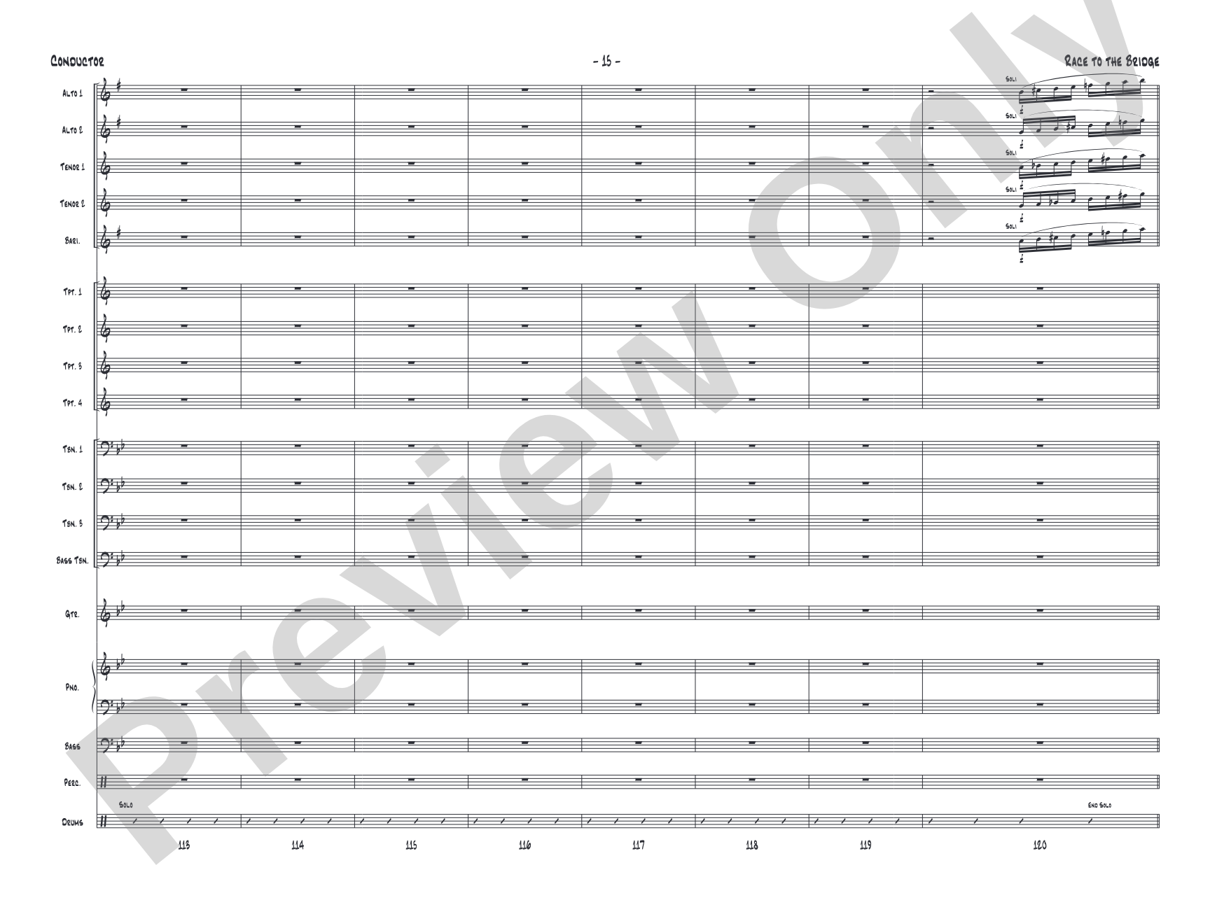Race to the Bridge: Jazz Ensemble Conductor Score & Parts