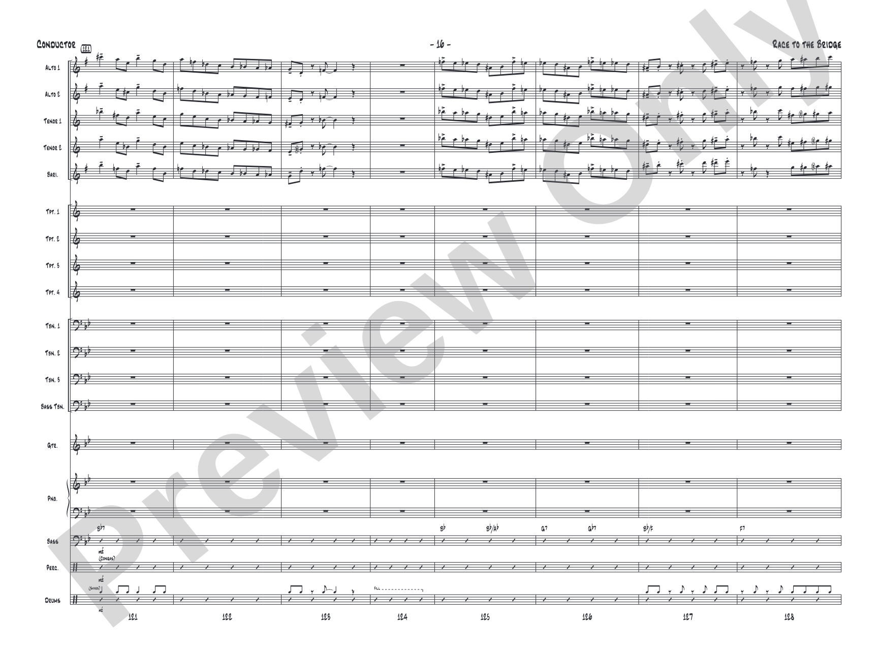 Race to the Bridge: Jazz Ensemble Conductor Score & Parts