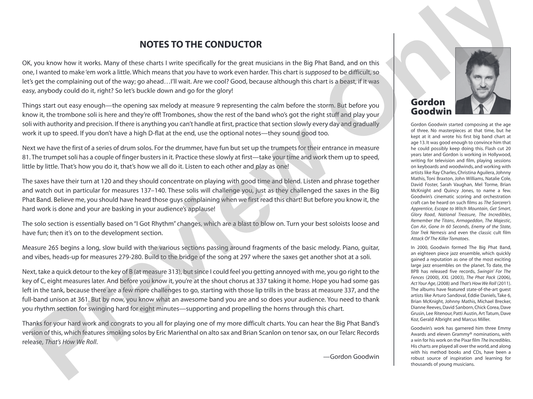 Race to the Bridge: Jazz Ensemble Conductor Score & Parts