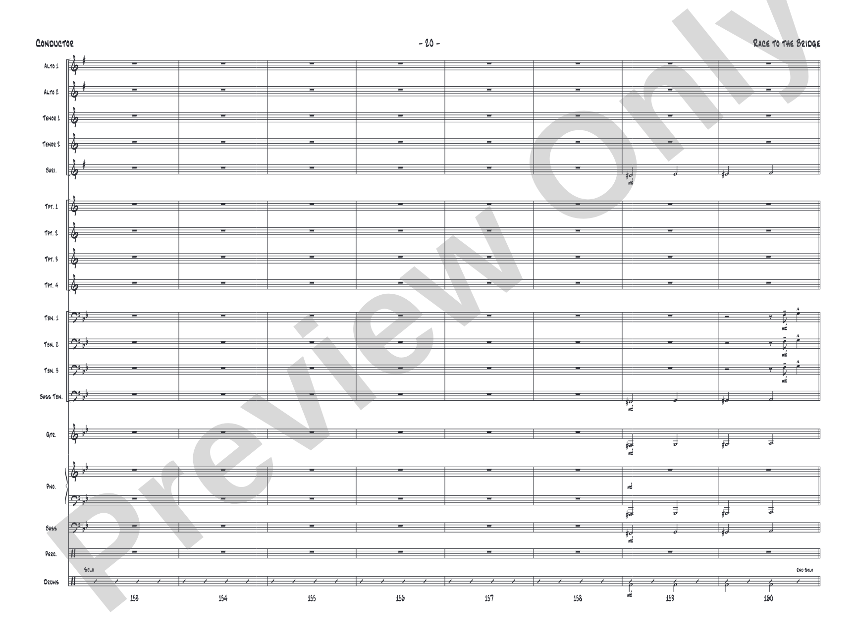 Race to the Bridge: Jazz Ensemble Conductor Score & Parts