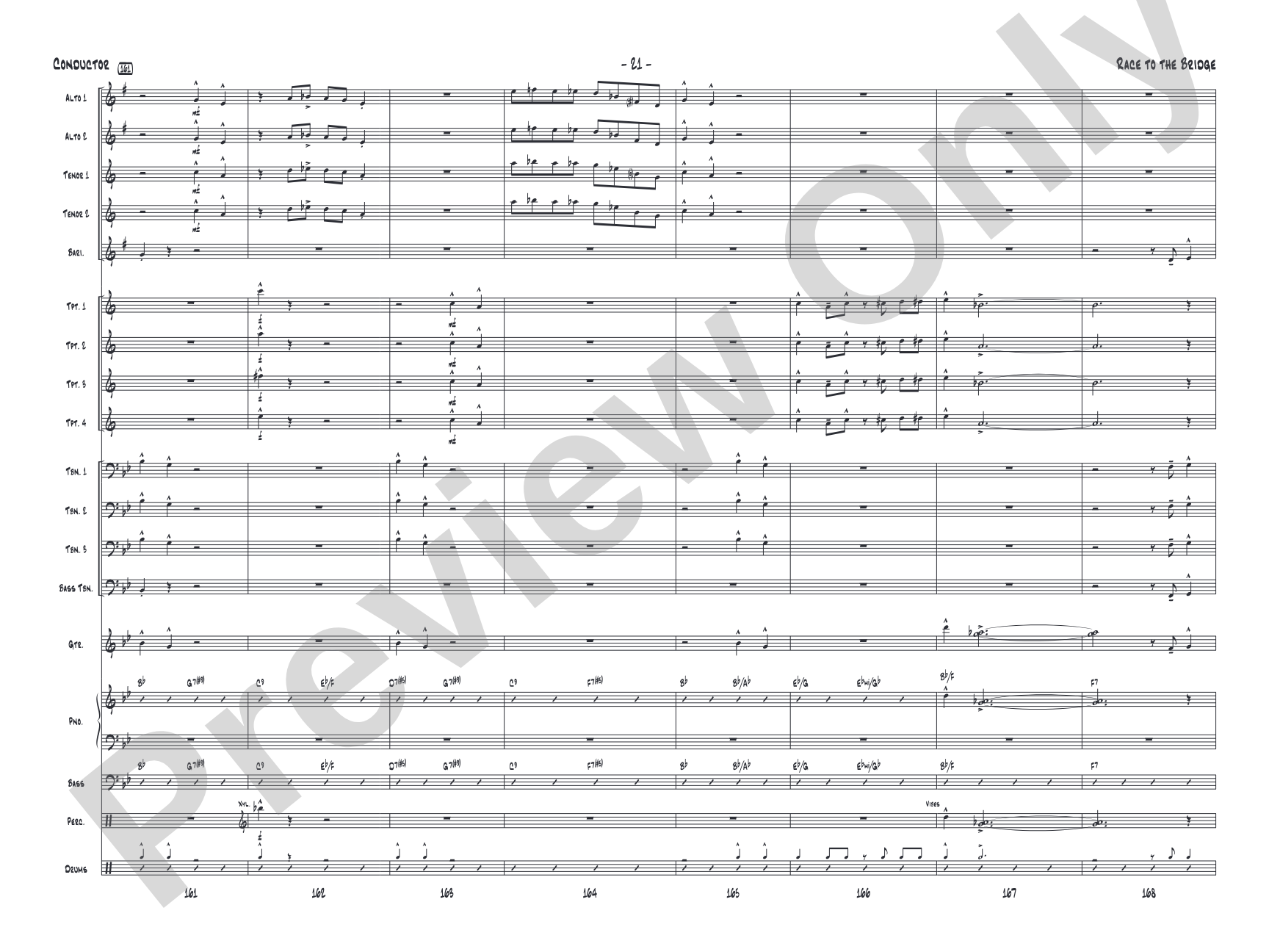 Race to the Bridge: Jazz Ensemble Conductor Score & Parts