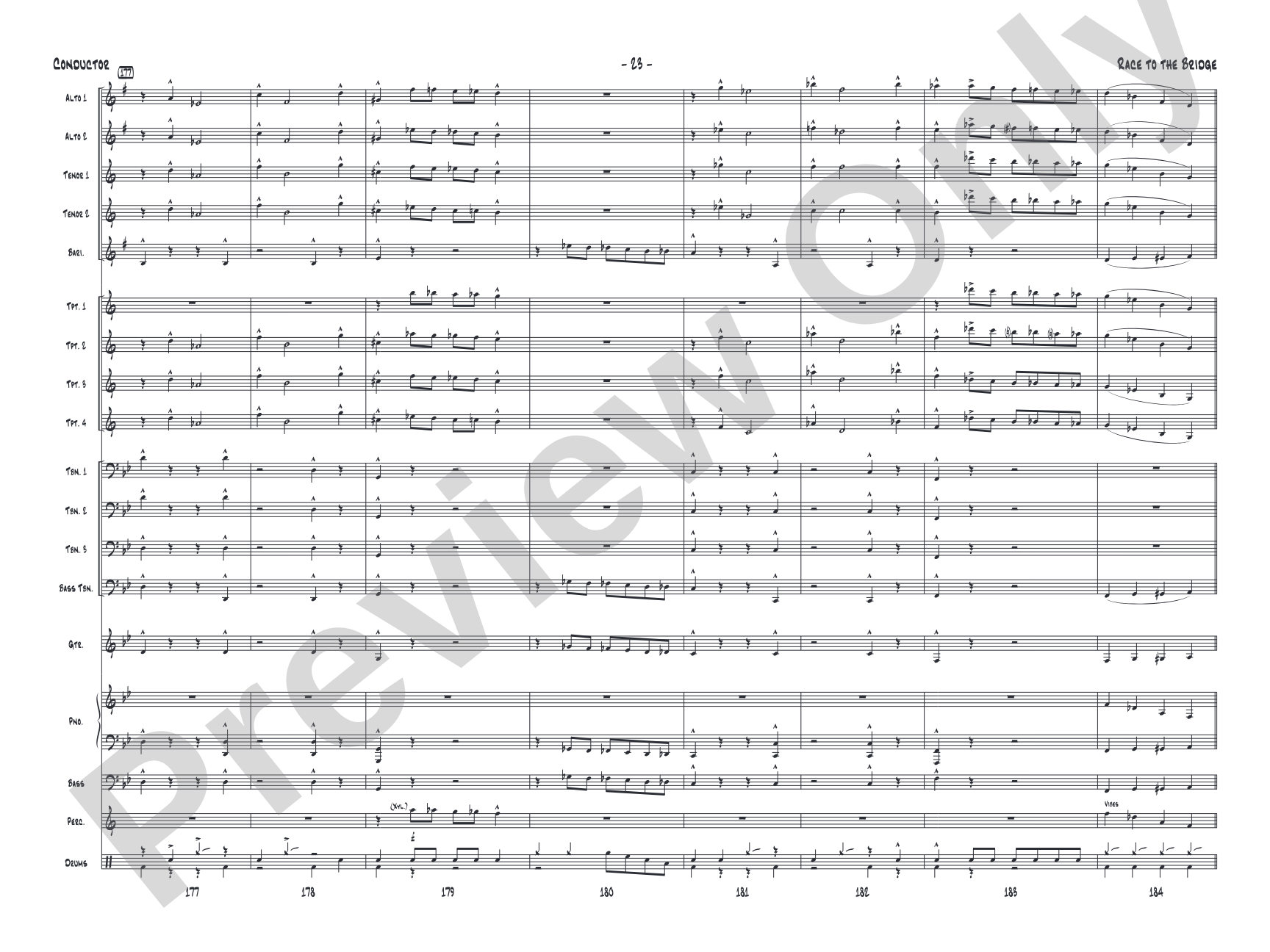 Race to the Bridge: Jazz Ensemble Conductor Score & Parts