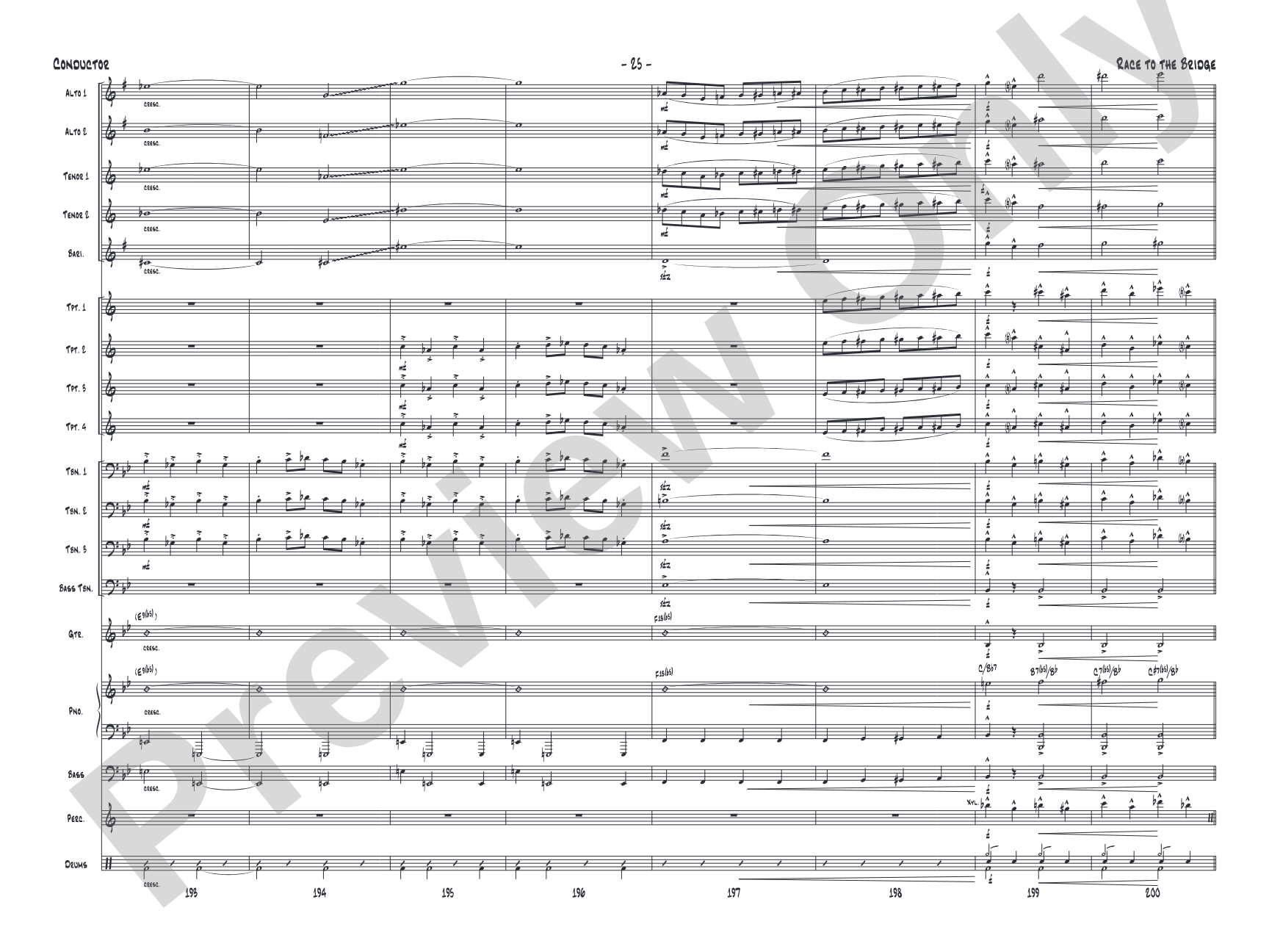 Race to the Bridge: Jazz Ensemble Conductor Score & Parts