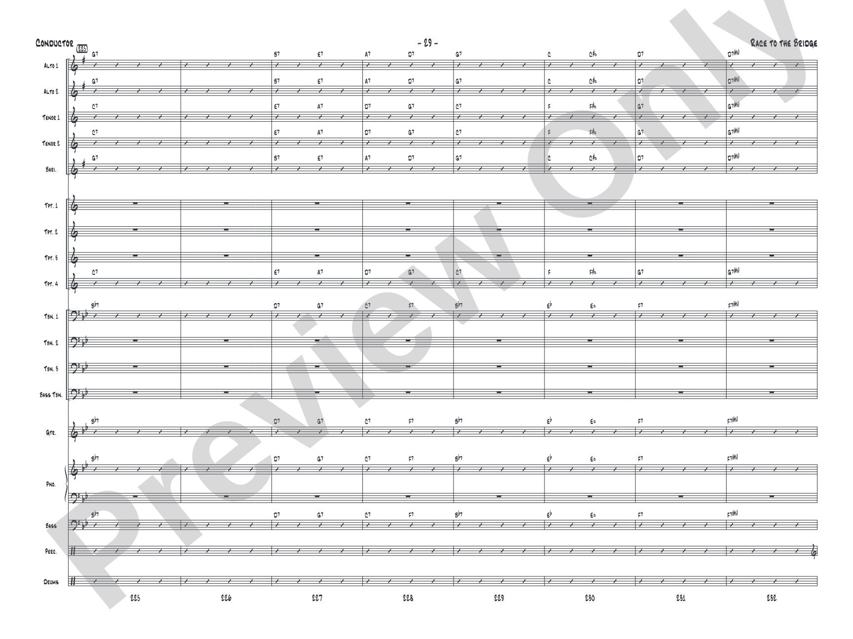 Race to the Bridge: Jazz Ensemble Conductor Score & Parts