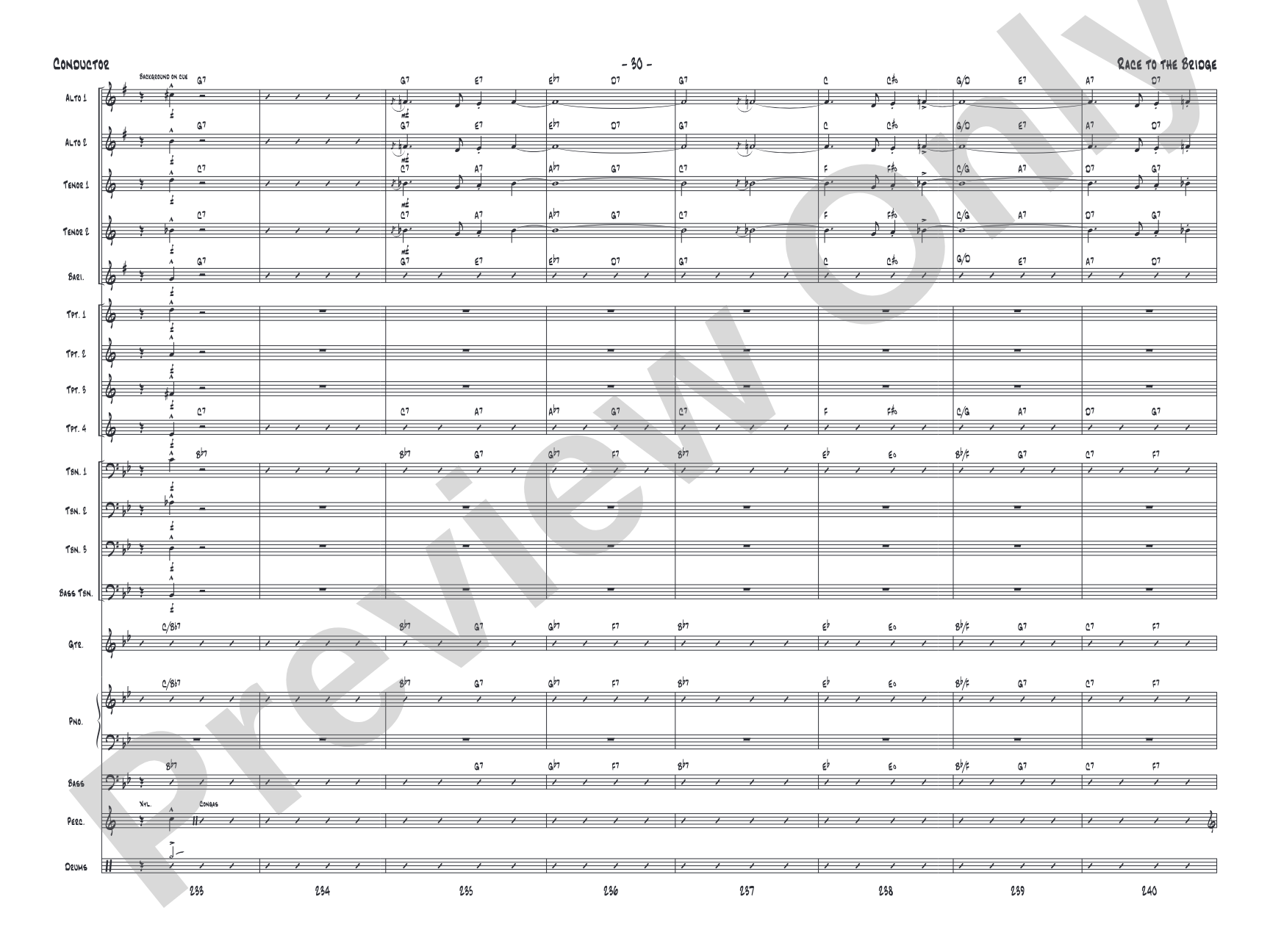 Race to the Bridge: Jazz Ensemble Conductor Score & Parts