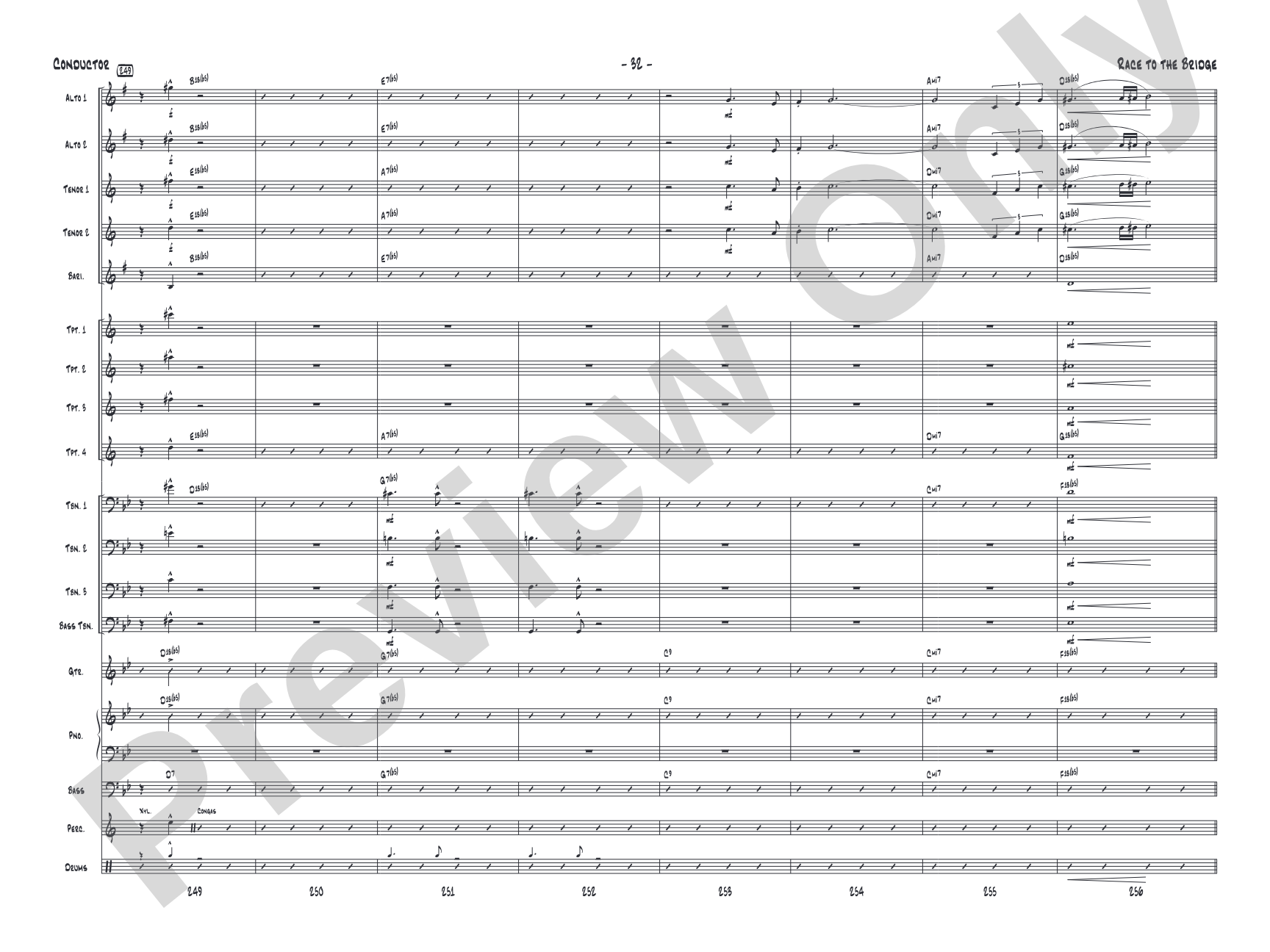 Race to the Bridge: Jazz Ensemble Conductor Score & Parts