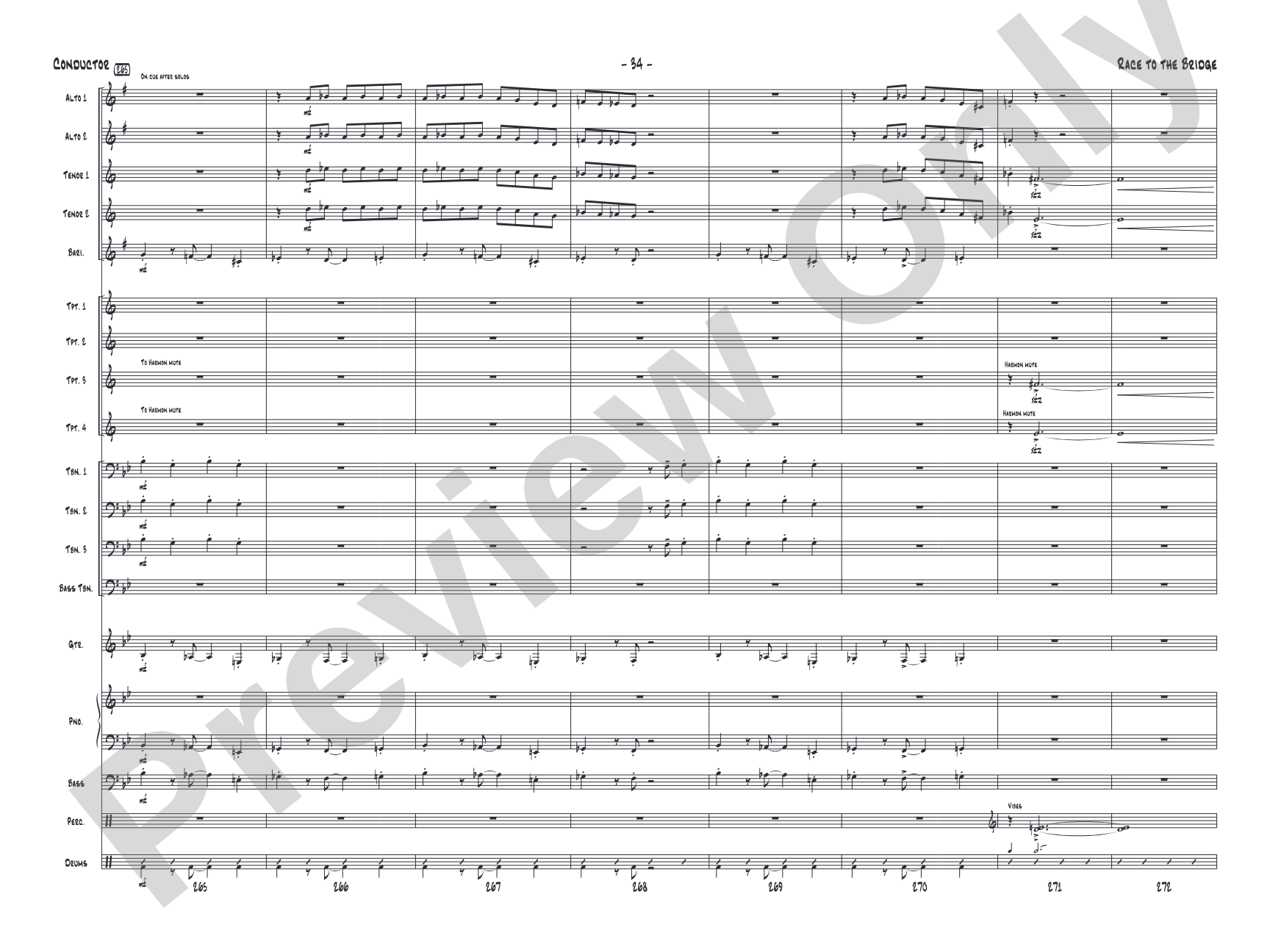Race to the Bridge: Jazz Ensemble Conductor Score & Parts
