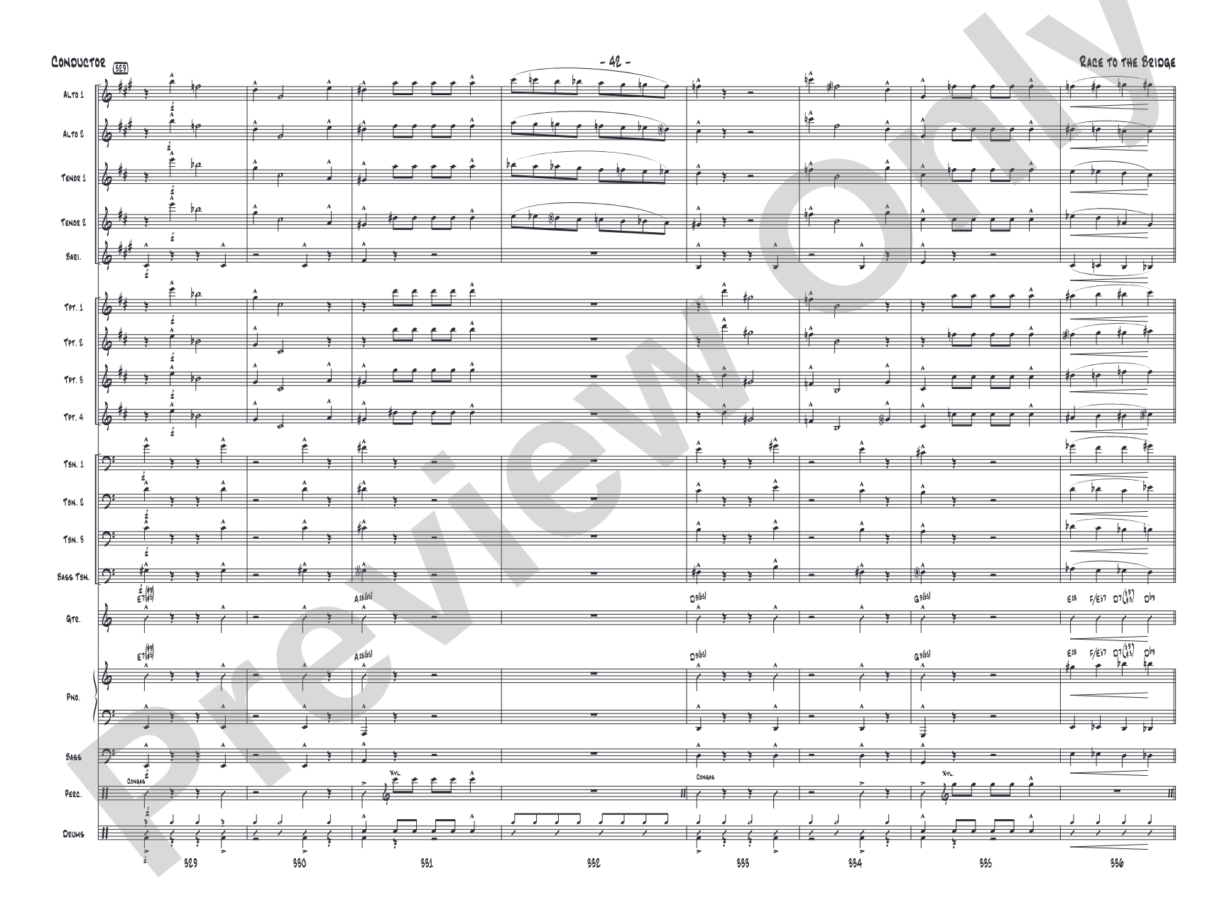 Race to the Bridge: Jazz Ensemble Conductor Score & Parts