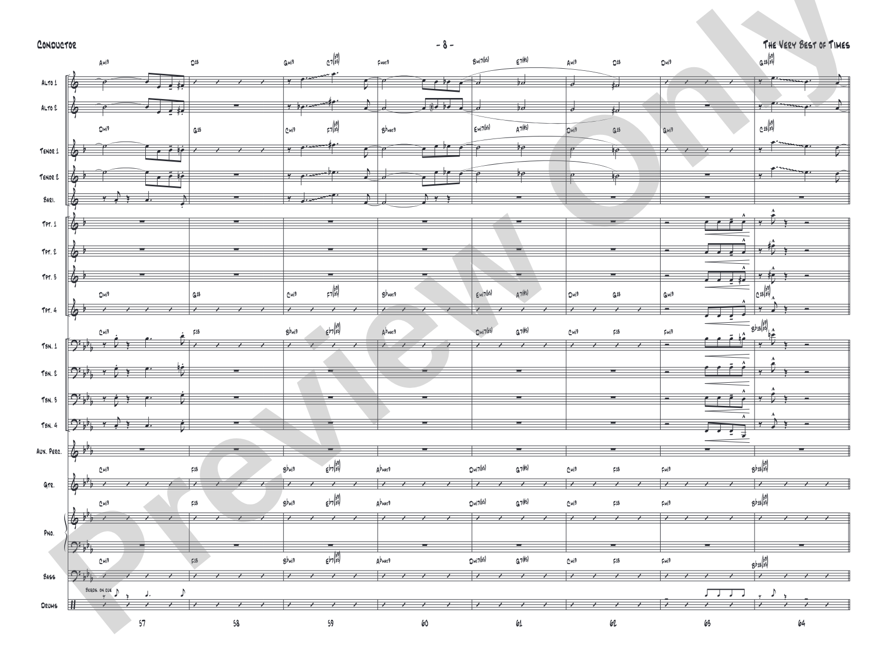 (The) Very Best of Times: Jazz Ensemble Conductor Score & Parts