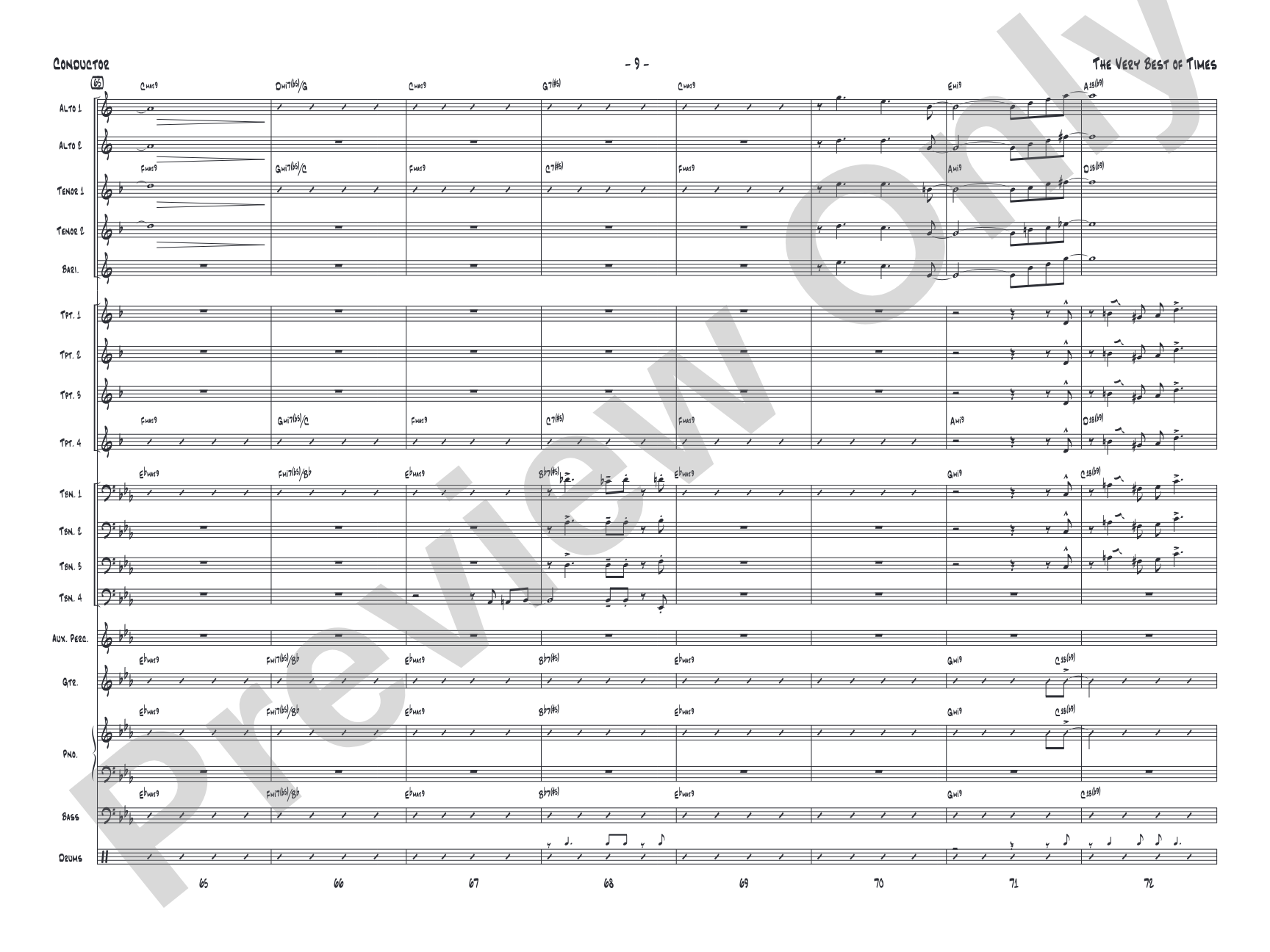 (The) Very Best of Times: Jazz Ensemble Conductor Score & Parts