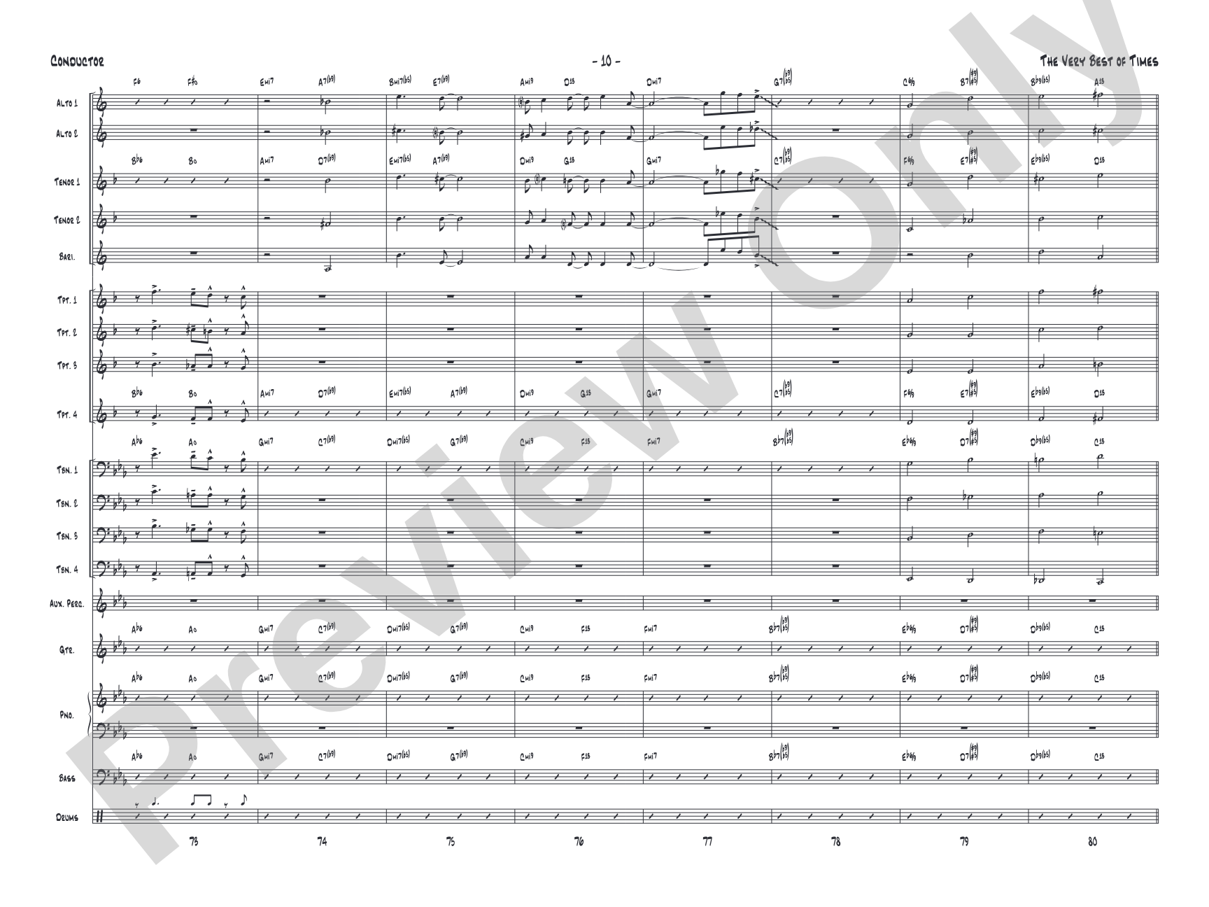 (The) Very Best of Times: Jazz Ensemble Conductor Score & Parts