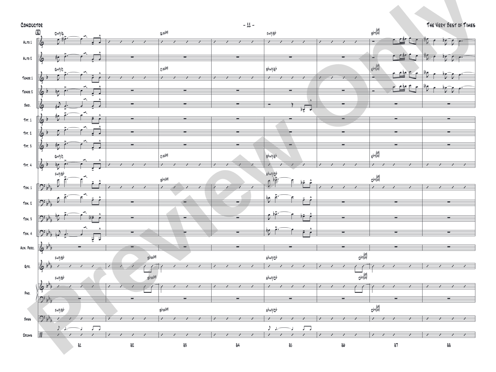 (The) Very Best of Times: Jazz Ensemble Conductor Score & Parts