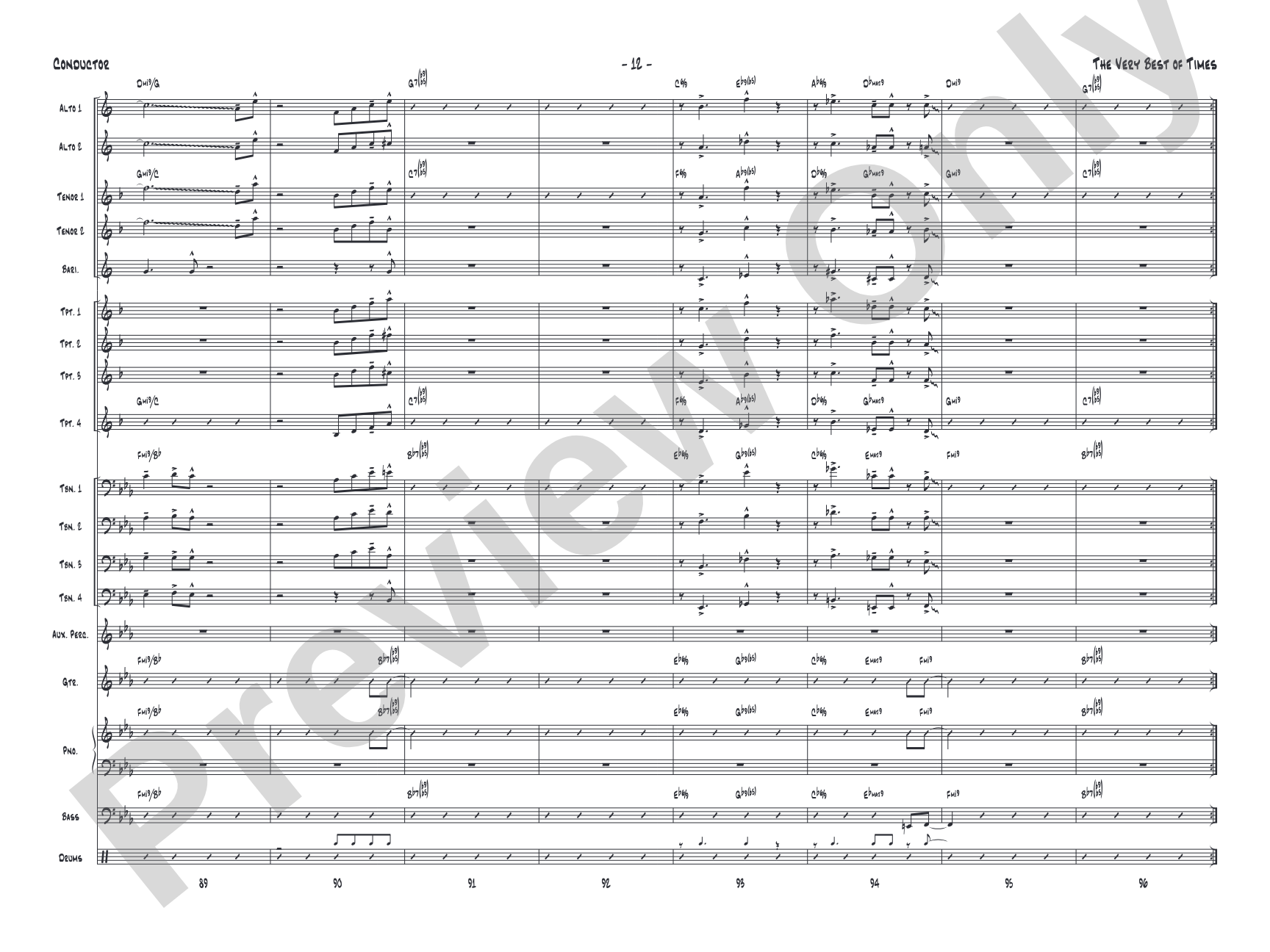 (The) Very Best of Times: Jazz Ensemble Conductor Score & Parts