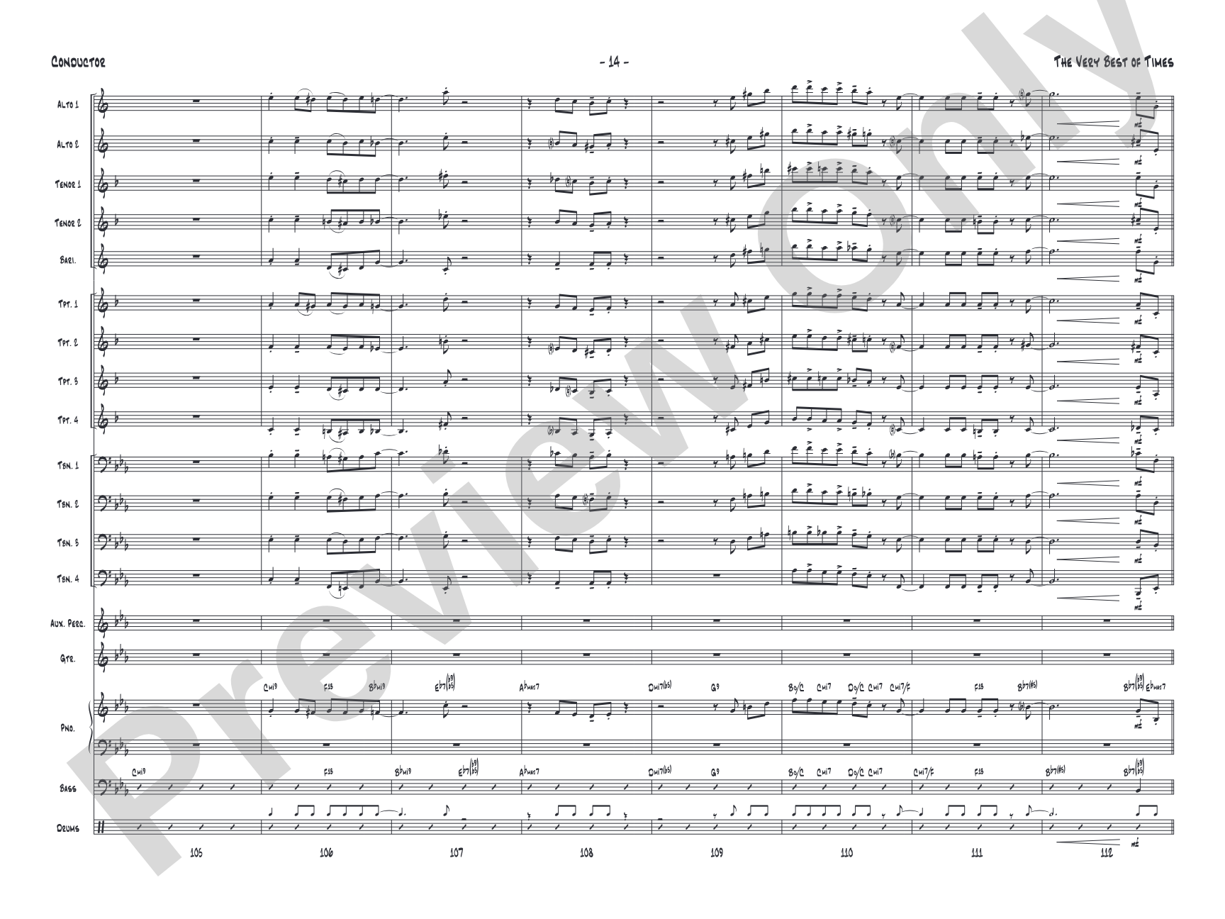 (The) Very Best of Times: Jazz Ensemble Conductor Score & Parts