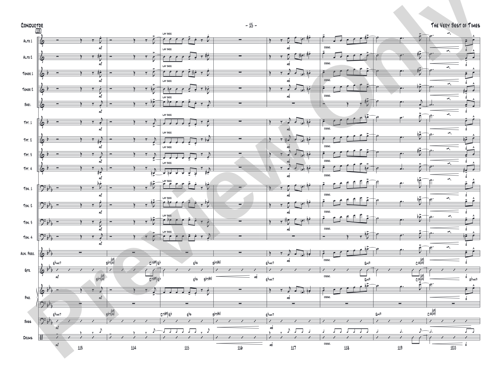 (The) Very Best of Times: Jazz Ensemble Conductor Score & Parts
