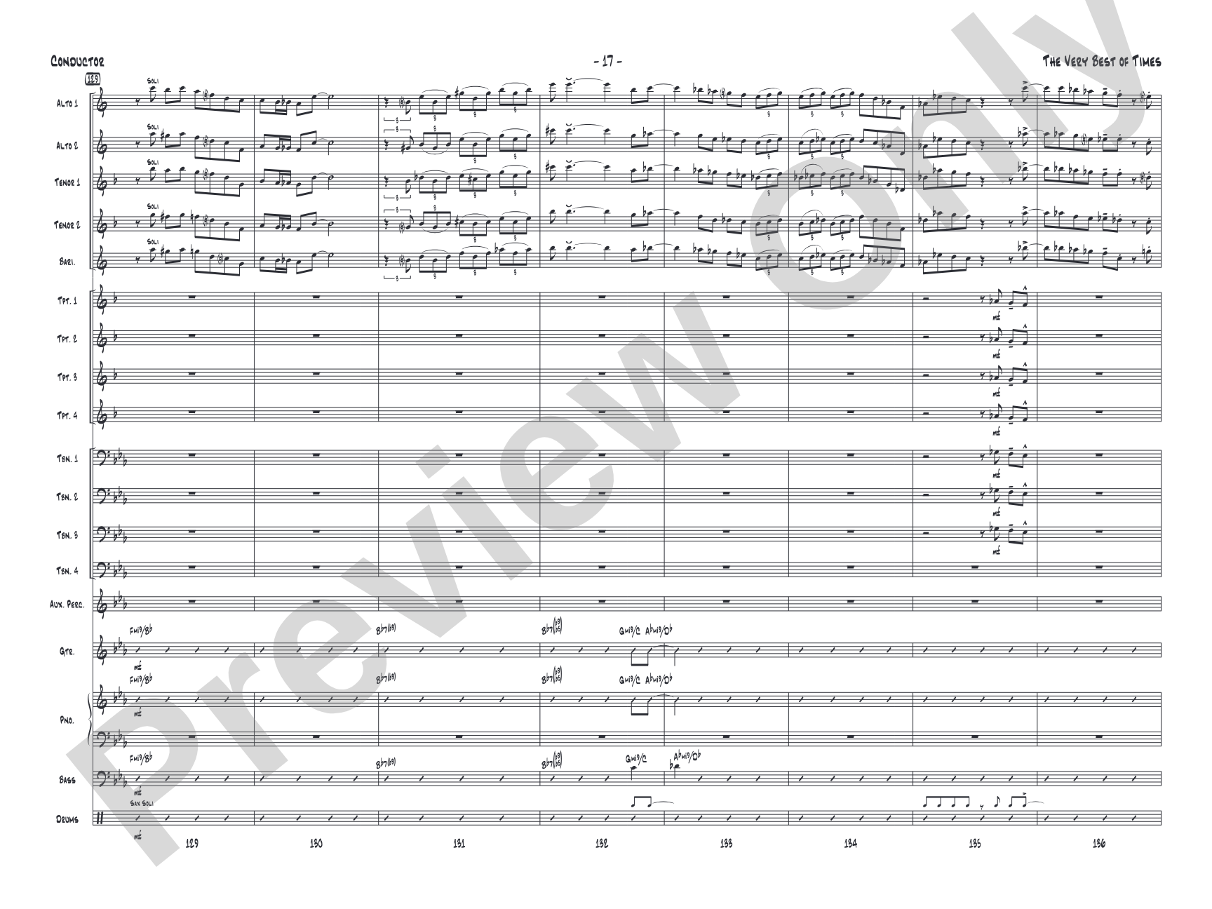 (The) Very Best of Times: Jazz Ensemble Conductor Score & Parts