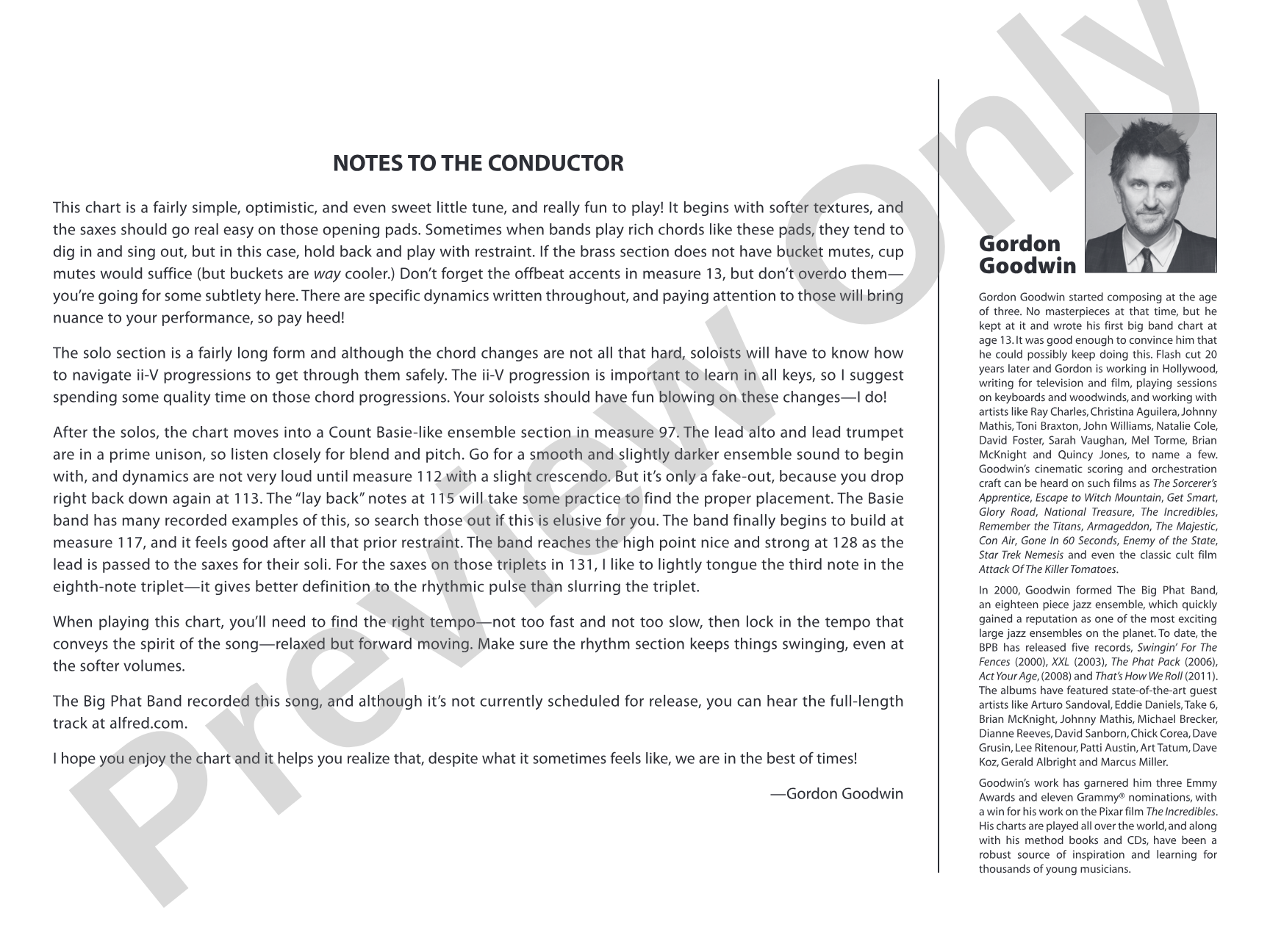 (The) Very Best of Times: Jazz Ensemble Conductor Score & Parts