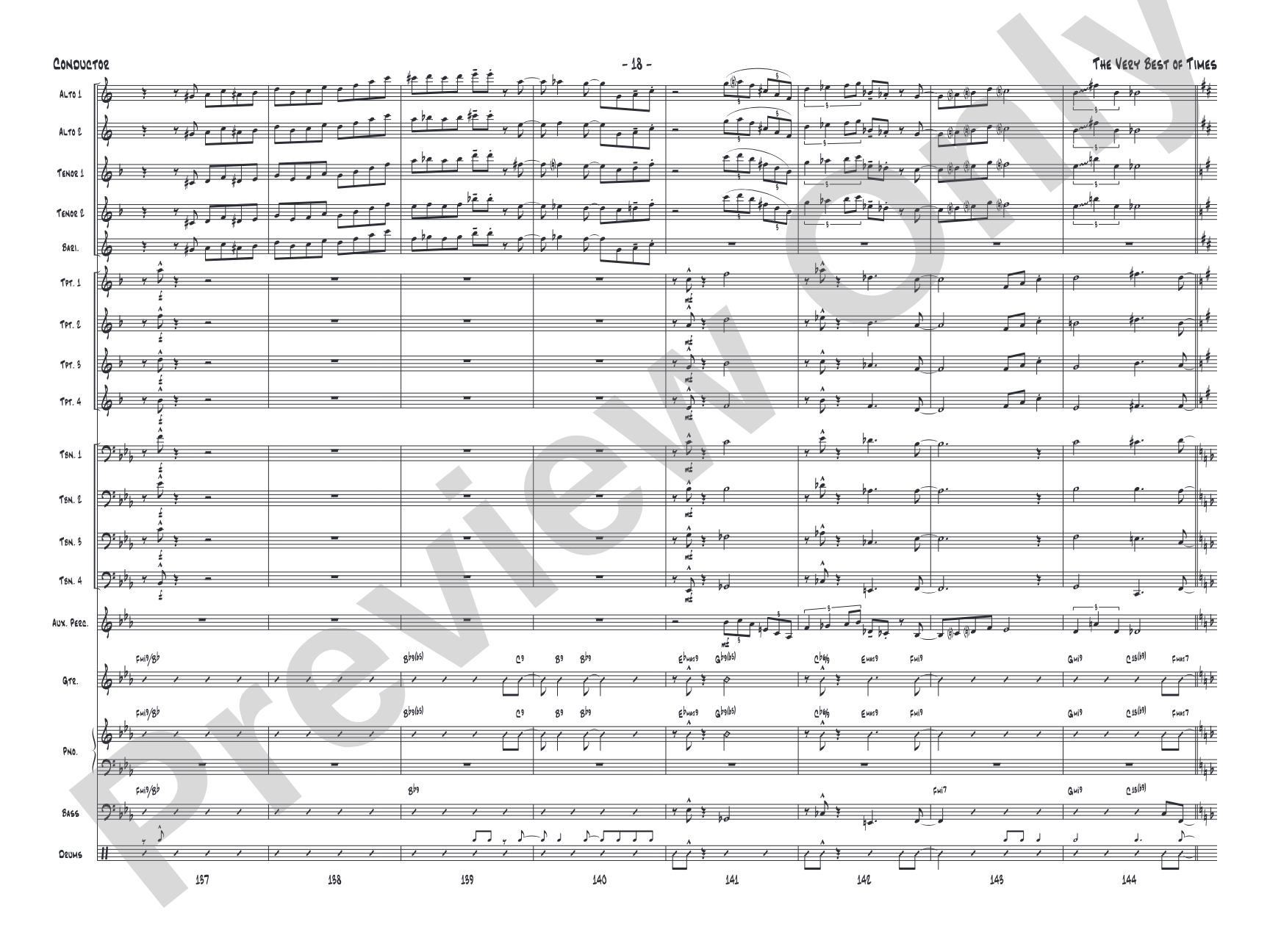(The) Very Best of Times: Jazz Ensemble Conductor Score & Parts