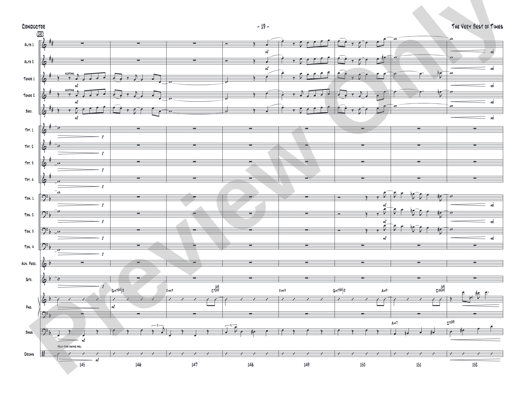 (The) Very Best of Times: Jazz Ensemble Conductor Score & Parts