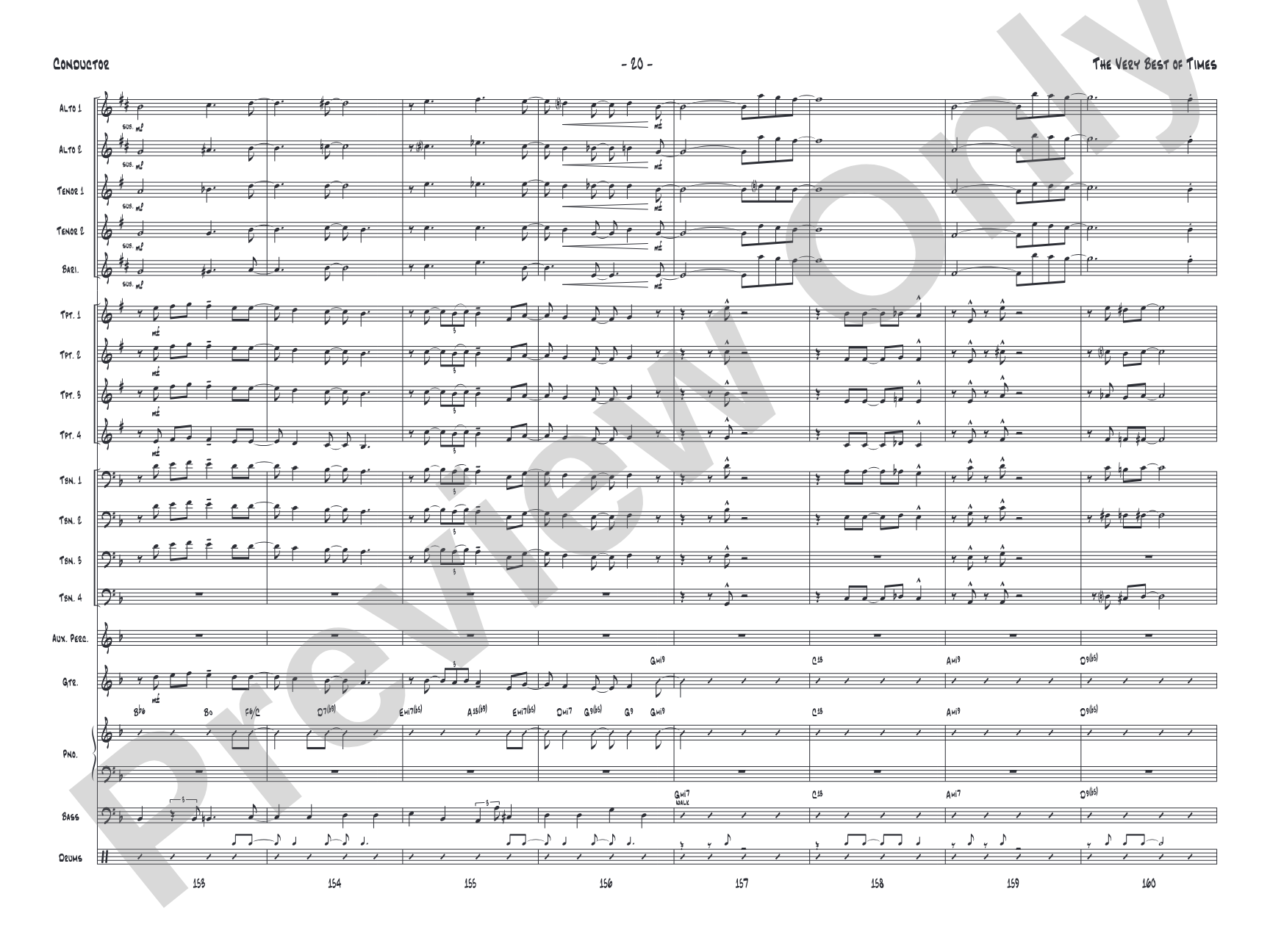 (The) Very Best of Times: Jazz Ensemble Conductor Score & Parts