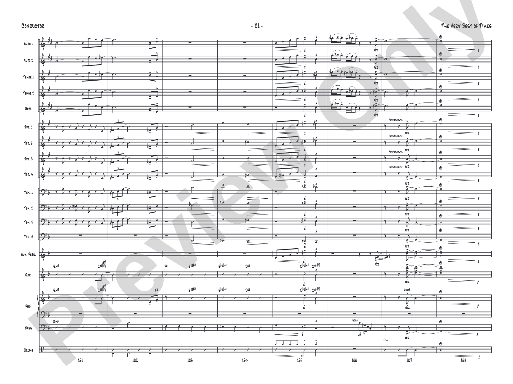 (The) Very Best of Times: Jazz Ensemble Conductor Score & Parts