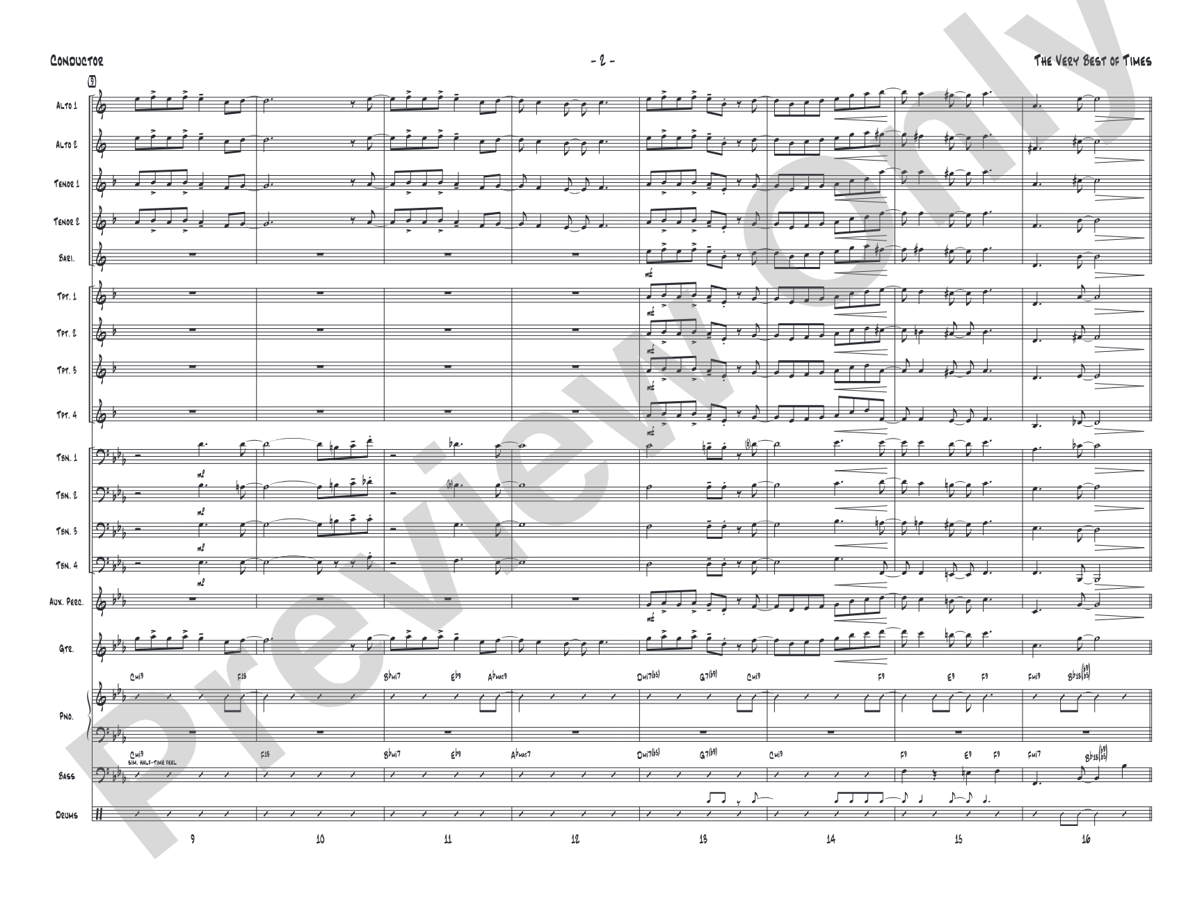 (The) Very Best of Times: Jazz Ensemble Conductor Score & Parts