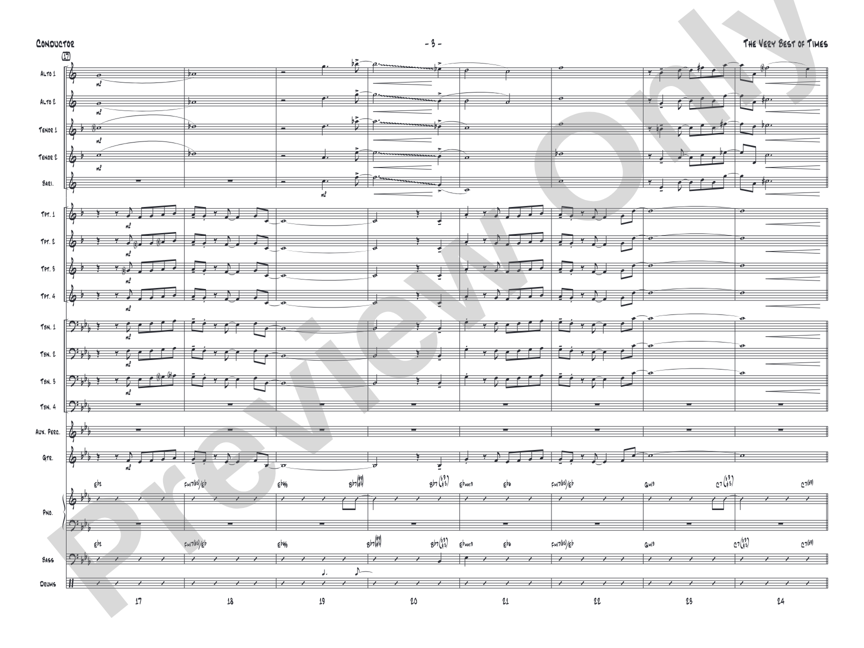 (The) Very Best of Times: Jazz Ensemble Conductor Score & Parts