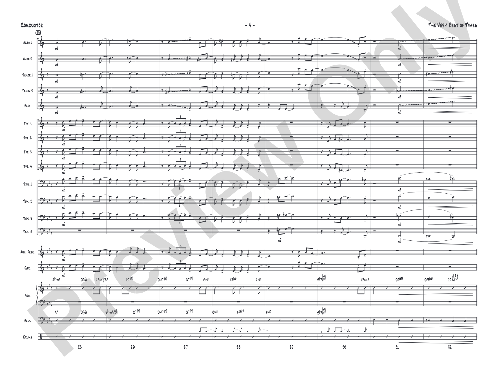 (The) Very Best of Times: Jazz Ensemble Conductor Score & Parts