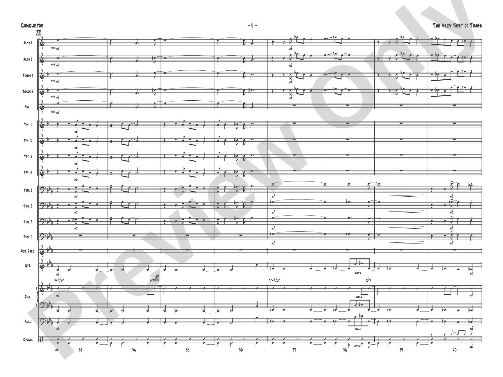 (The) Very Best of Times: Jazz Ensemble Conductor Score & Parts