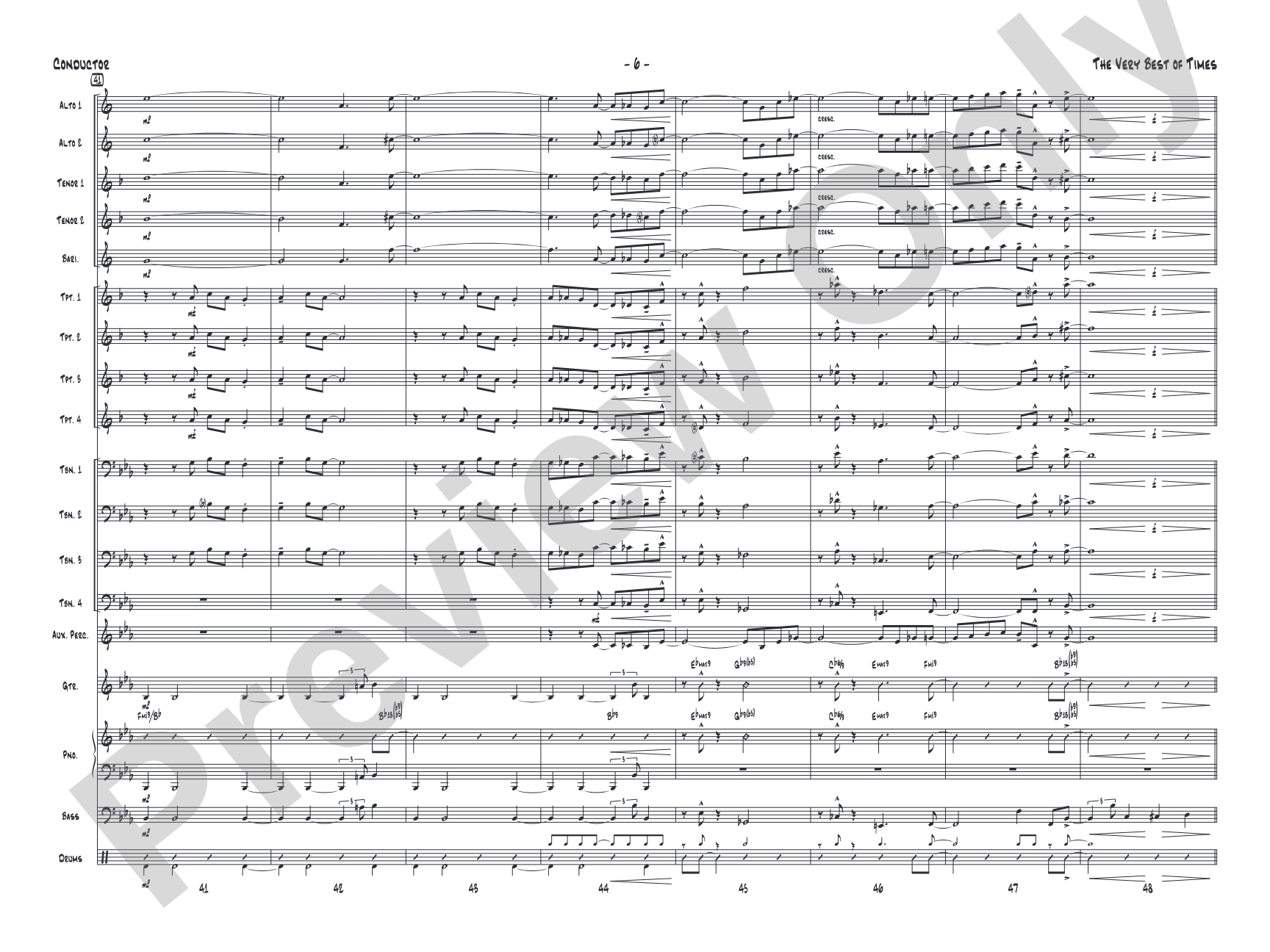 (The) Very Best of Times: Jazz Ensemble Conductor Score & Parts