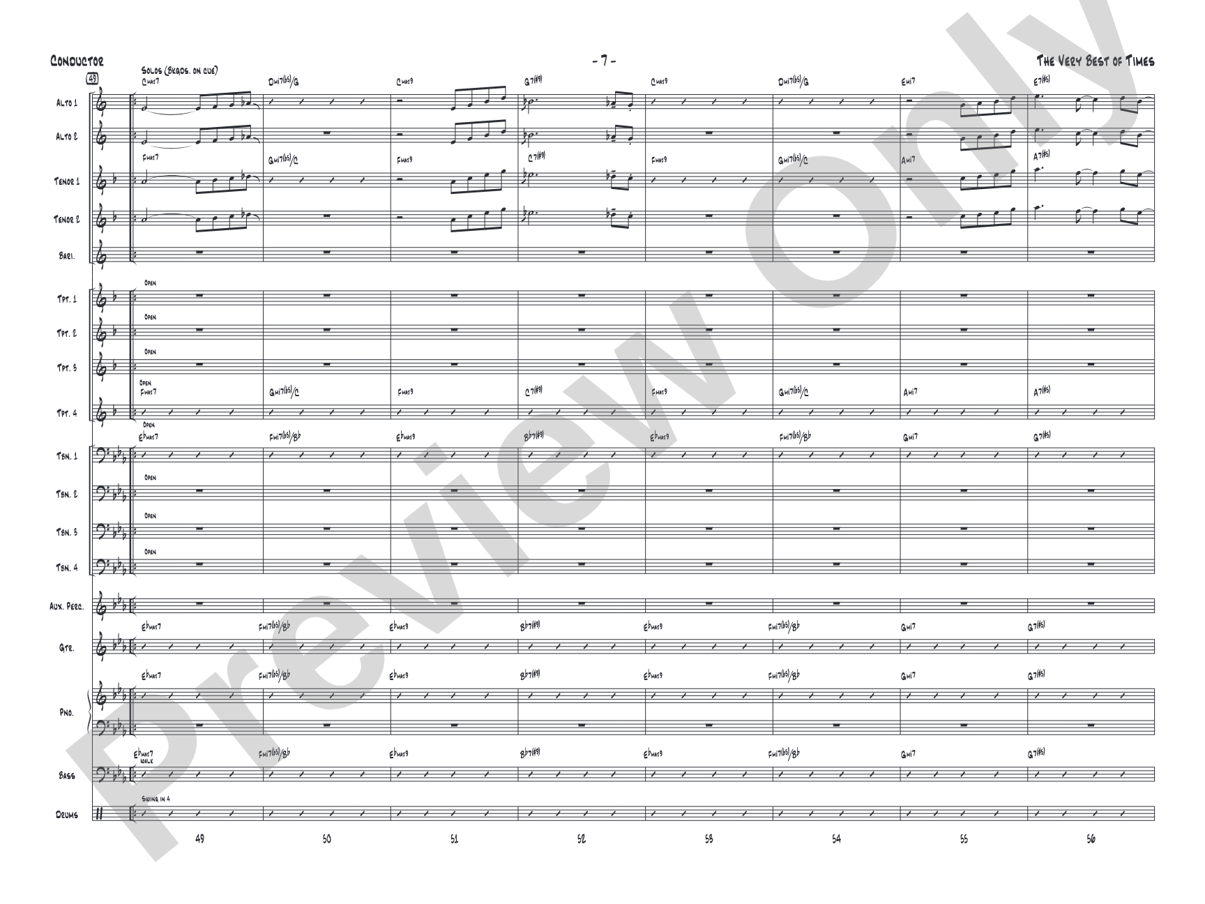 (The) Very Best of Times: Jazz Ensemble Conductor Score & Parts