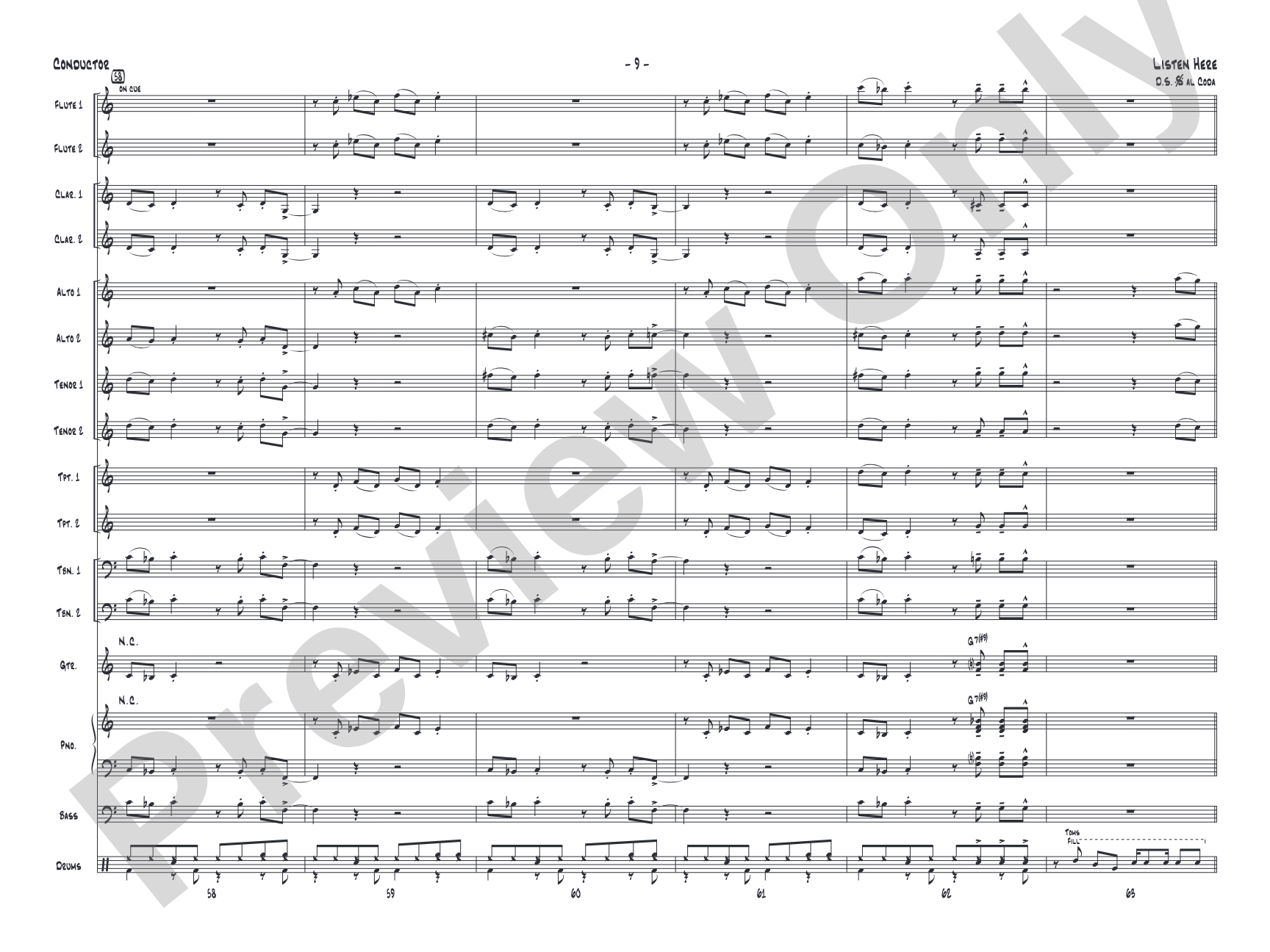 Listen Here: Jazz Ensemble Conductor Score & Parts