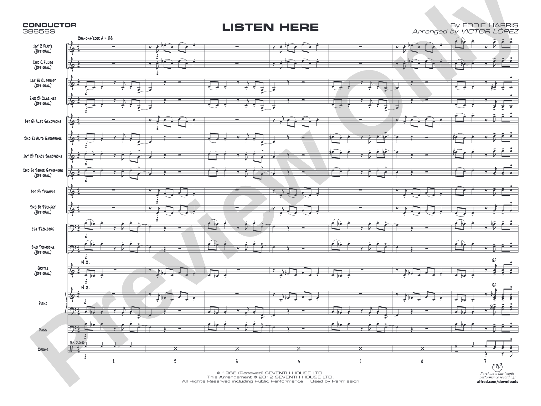 Listen Here: Jazz Ensemble Conductor Score & Parts