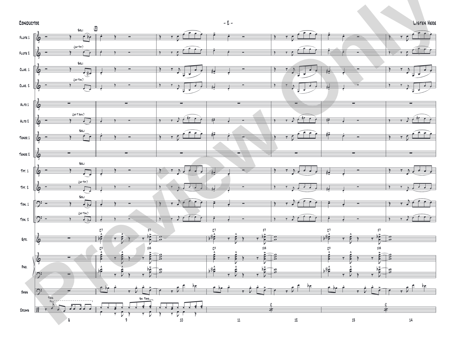 Listen Here: Jazz Ensemble Conductor Score & Parts
