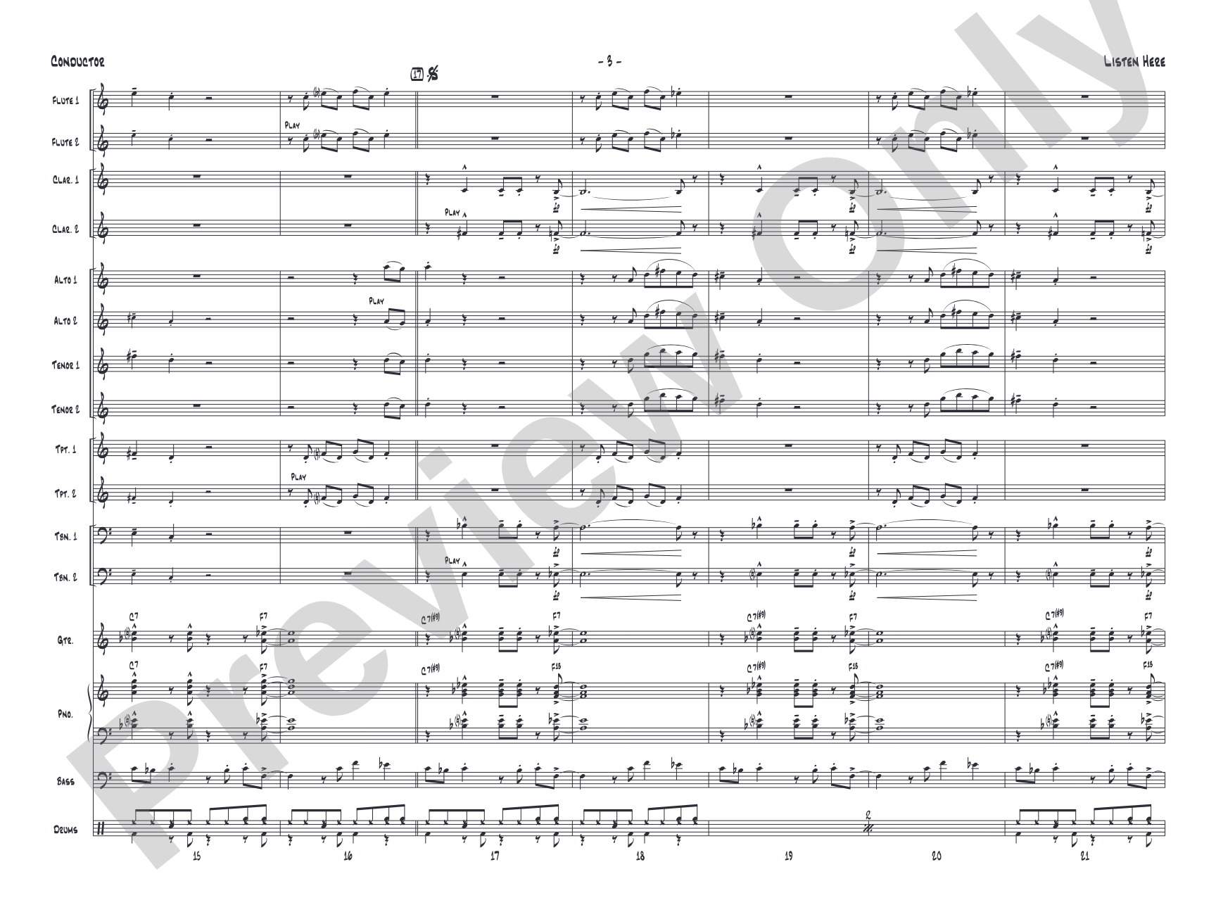 Listen Here: Jazz Ensemble Conductor Score & Parts