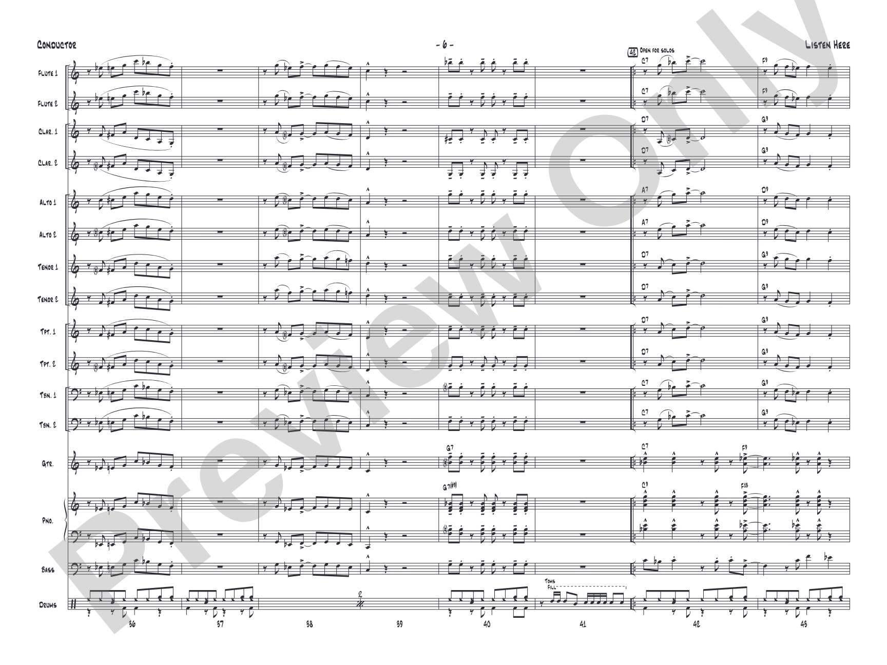 Listen Here: Jazz Ensemble Conductor Score & Parts