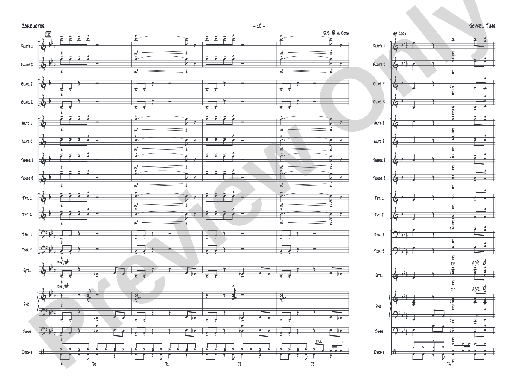 Joyful Time: Jazz Ensemble Conductor Score & Parts