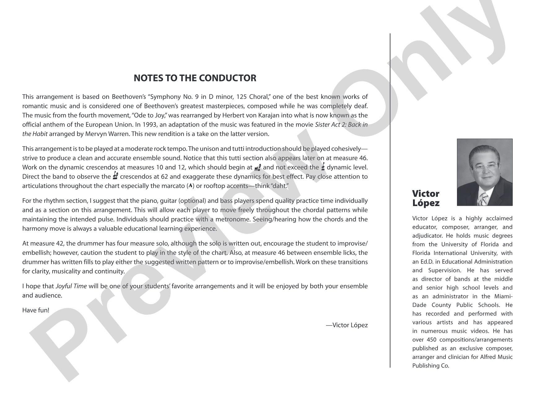 Joyful Time: Jazz Ensemble Conductor Score & Parts