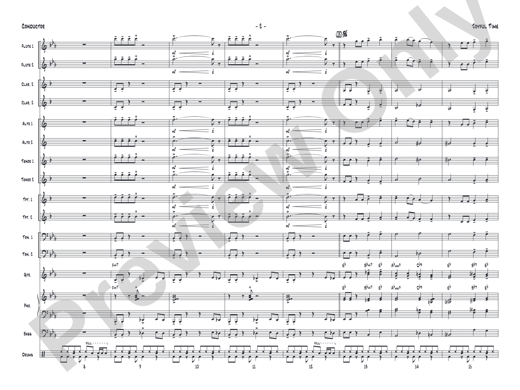 Joyful Time: Jazz Ensemble Conductor Score & Parts