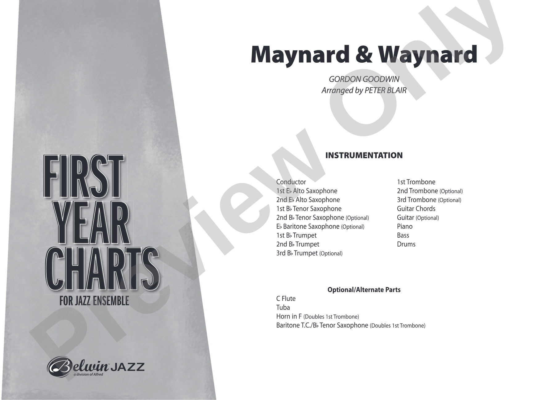 Maynard & Waynard: Jazz Ensemble Conductor Score & Parts