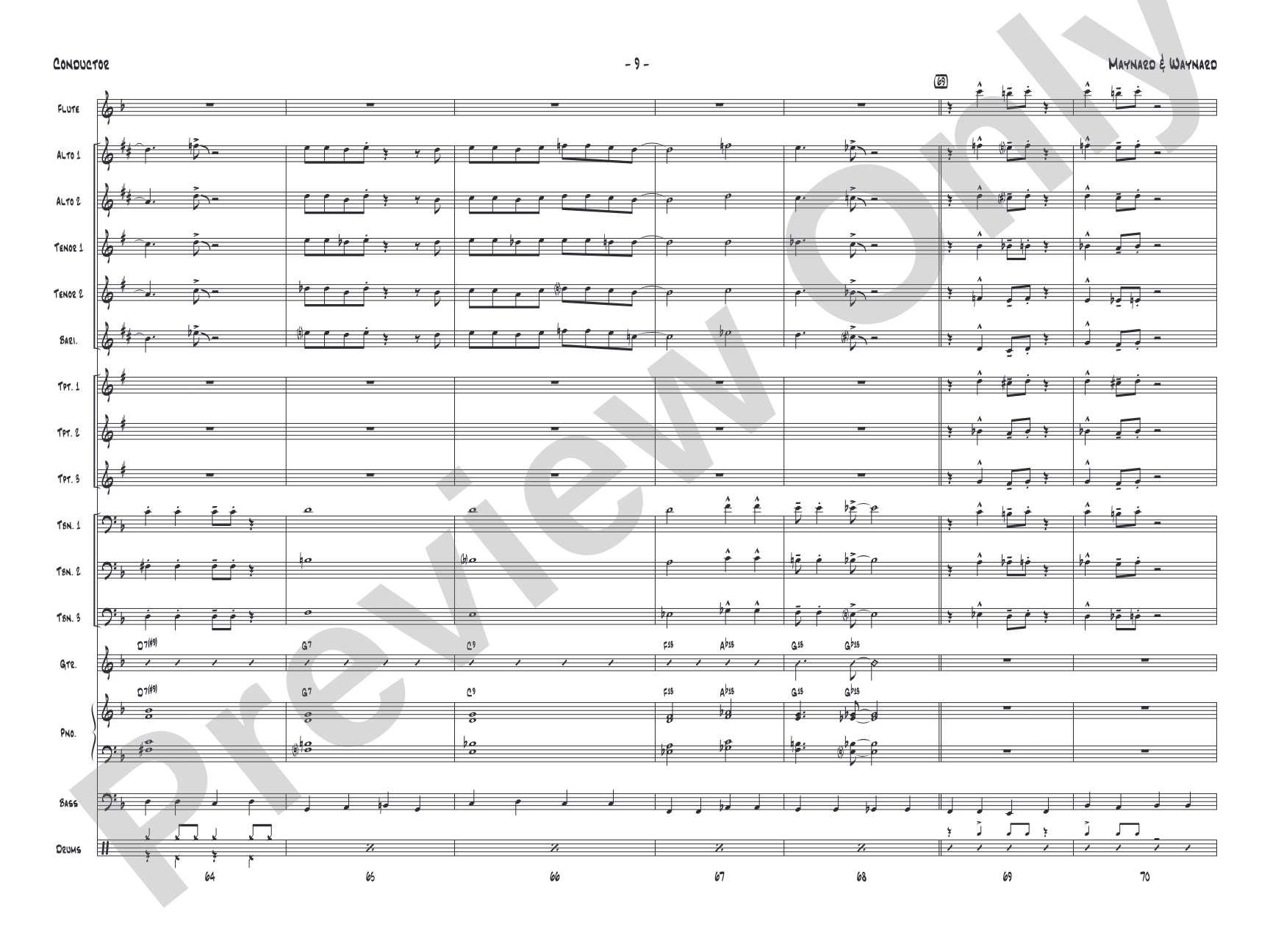 Maynard & Waynard: Jazz Ensemble Conductor Score & Parts